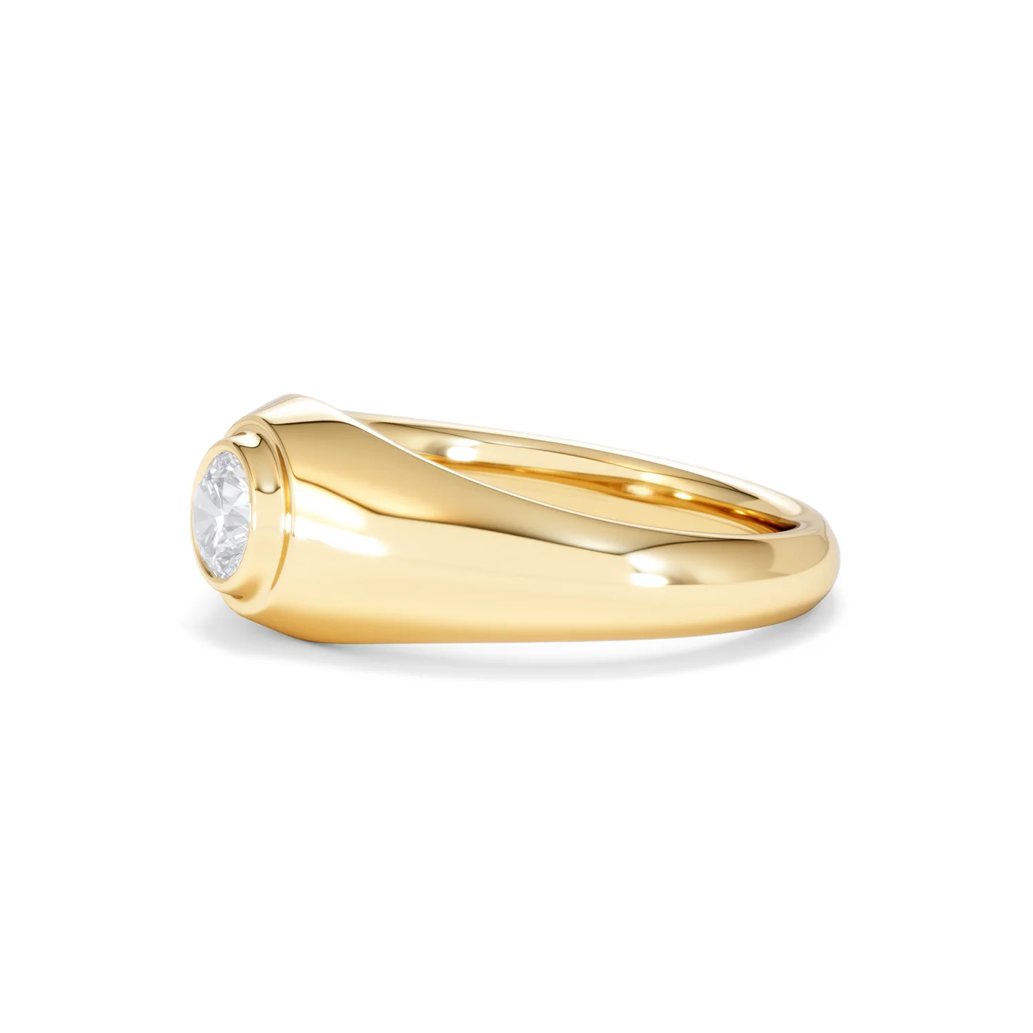 Axis Men's 0.50ct Round Cut Lab Diamond Signet Ring in 18K Gold Vermeil - Image 75