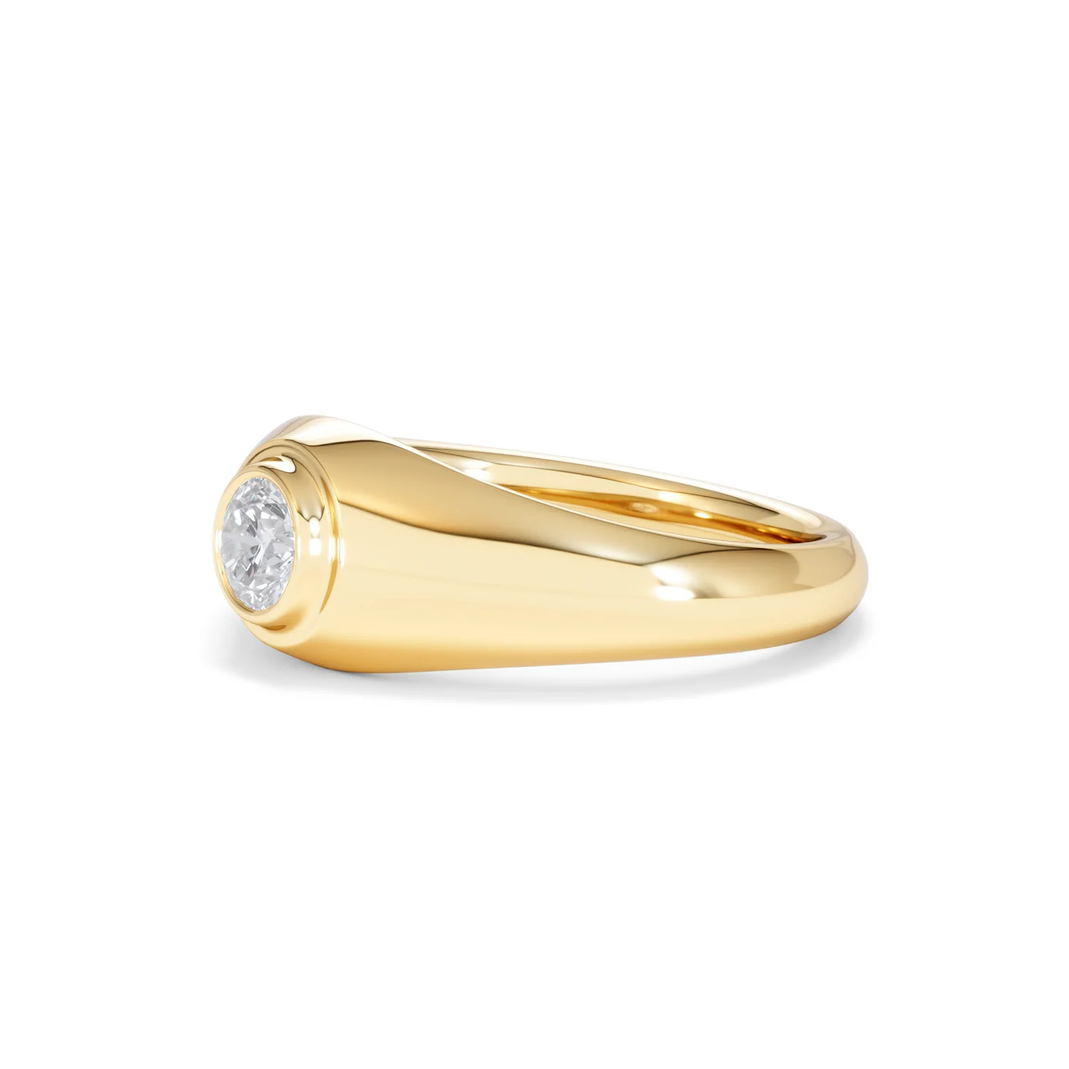 Axis Men's 0.50ct Round Cut Lab Diamond Signet Ring in 18K Gold Vermeil - Image 77