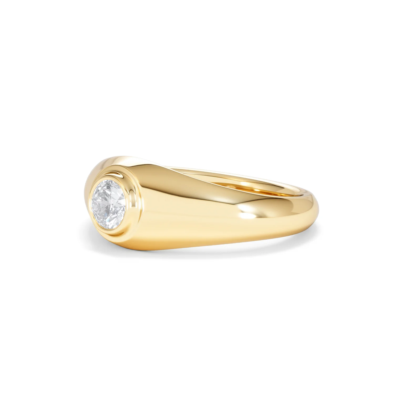 Axis Men's 0.50ct Round Cut Lab Diamond Signet Ring in 18K Gold Vermeil - Image 79