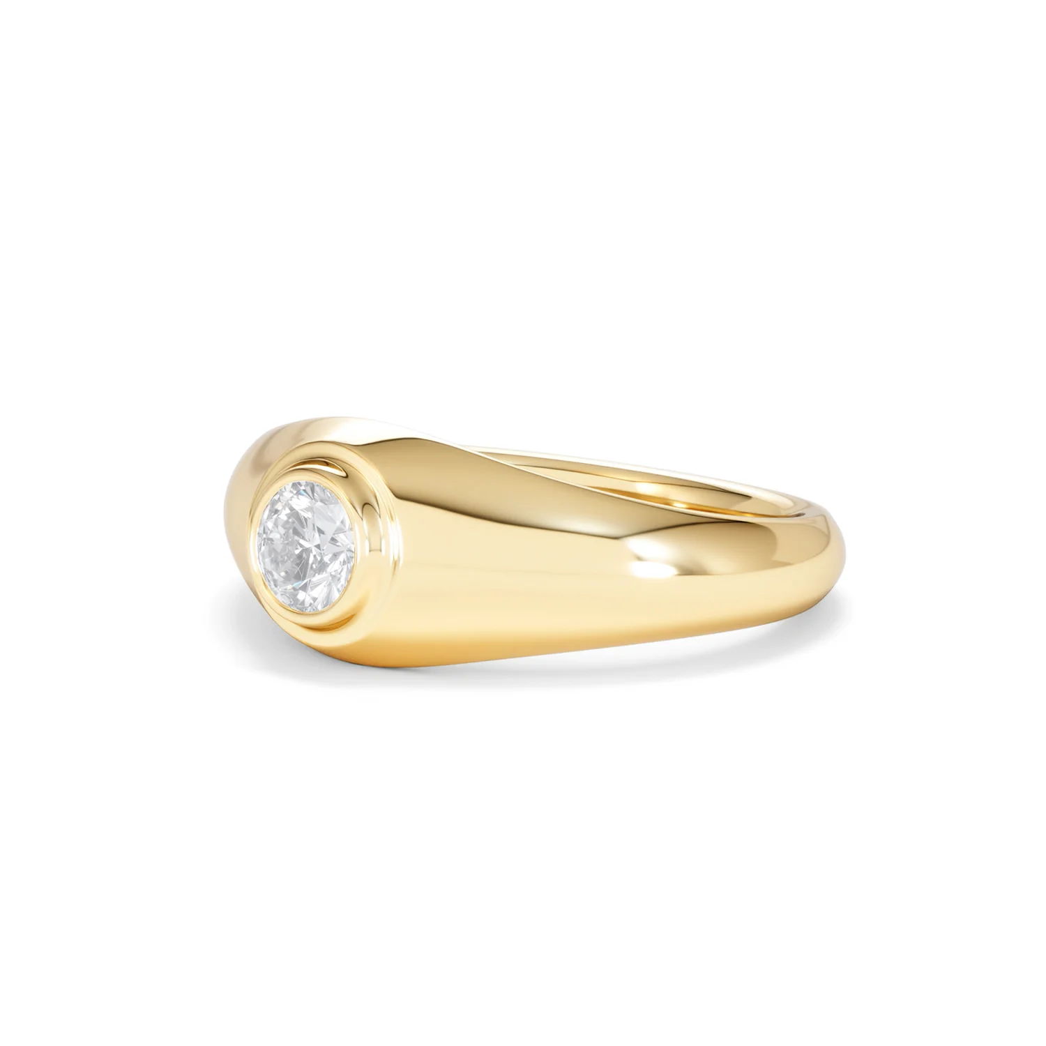 Axis Men's 0.50ct Round Cut Lab Diamond Signet Ring in 18K Gold Vermeil - Image 80