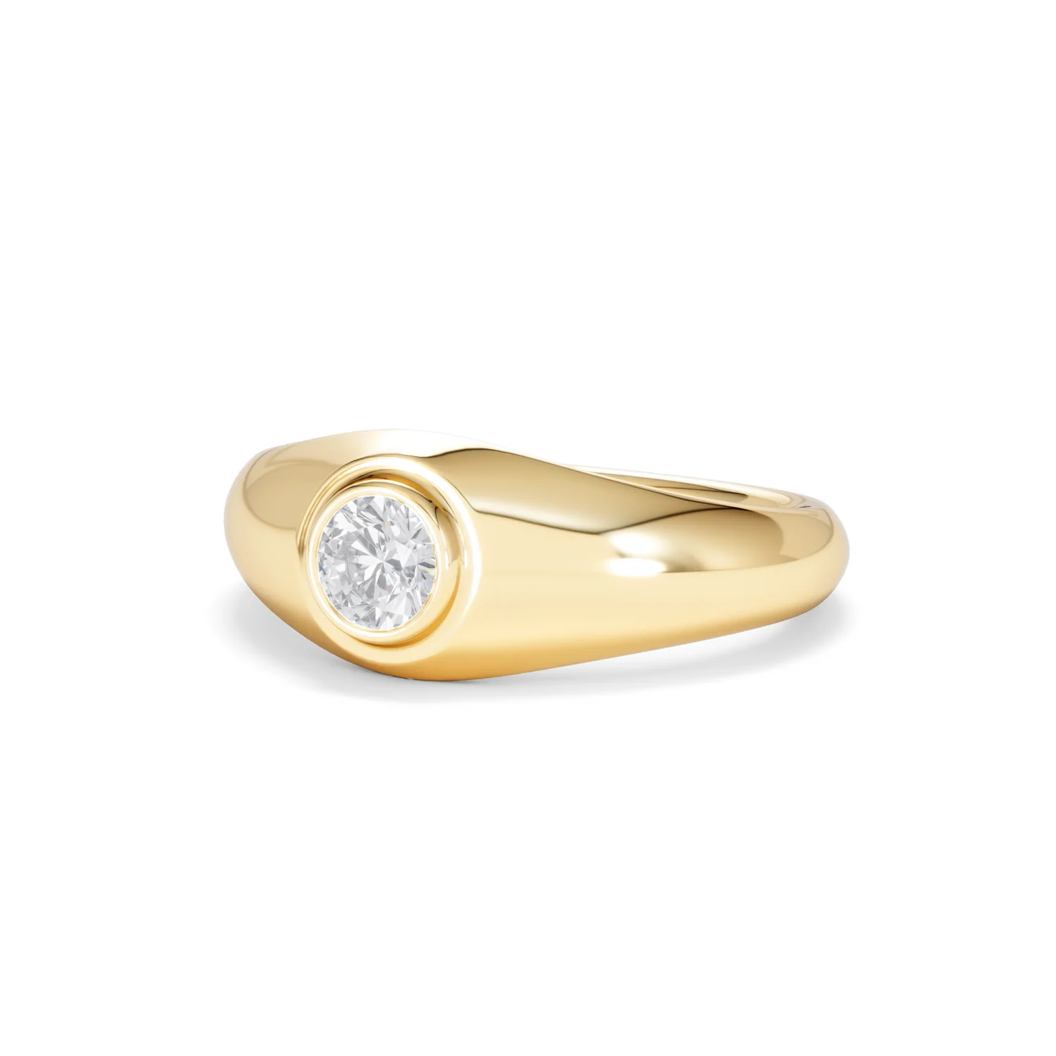 Axis Men's 0.50ct Round Cut Lab Diamond Signet Ring in 18K Gold Vermeil - Image 83