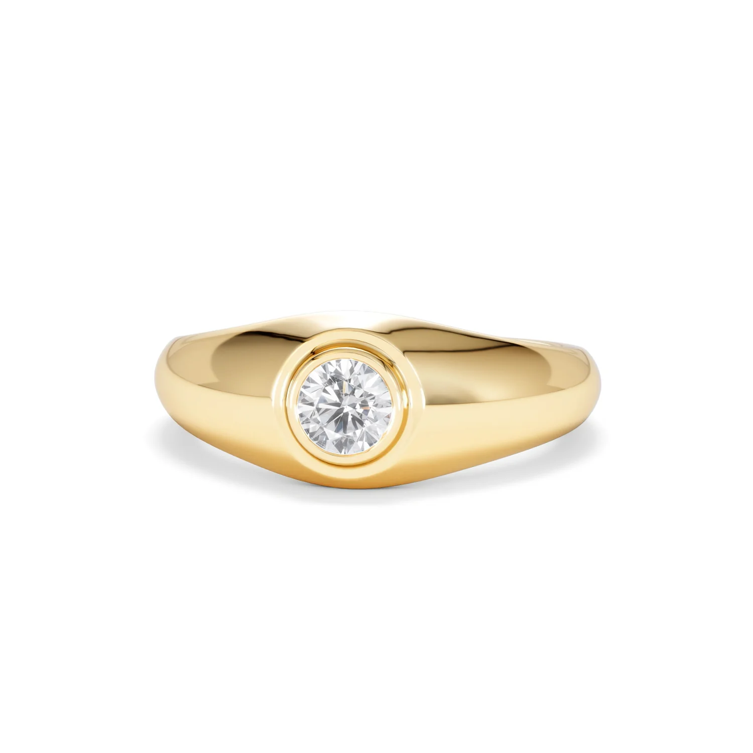 Axis Men's 0.50ct Round Cut Lab Diamond Signet Ring in 18K Gold Vermeil - Image 87