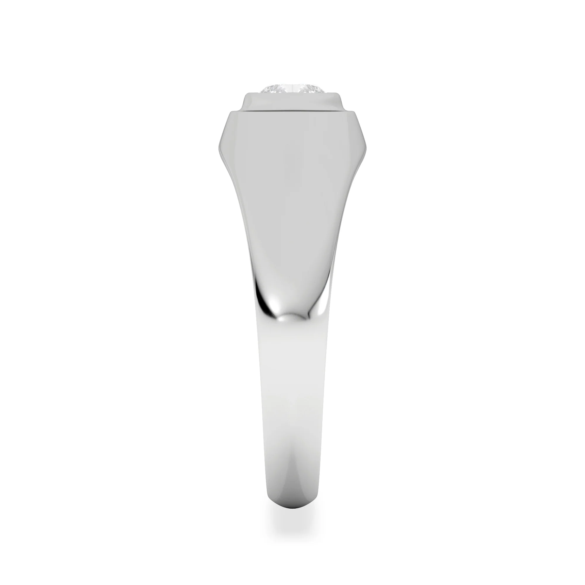 Axis Men's Lab Diamond Signet Ring 0.50ct Round Cut Set in 9k White Gold - Image 5