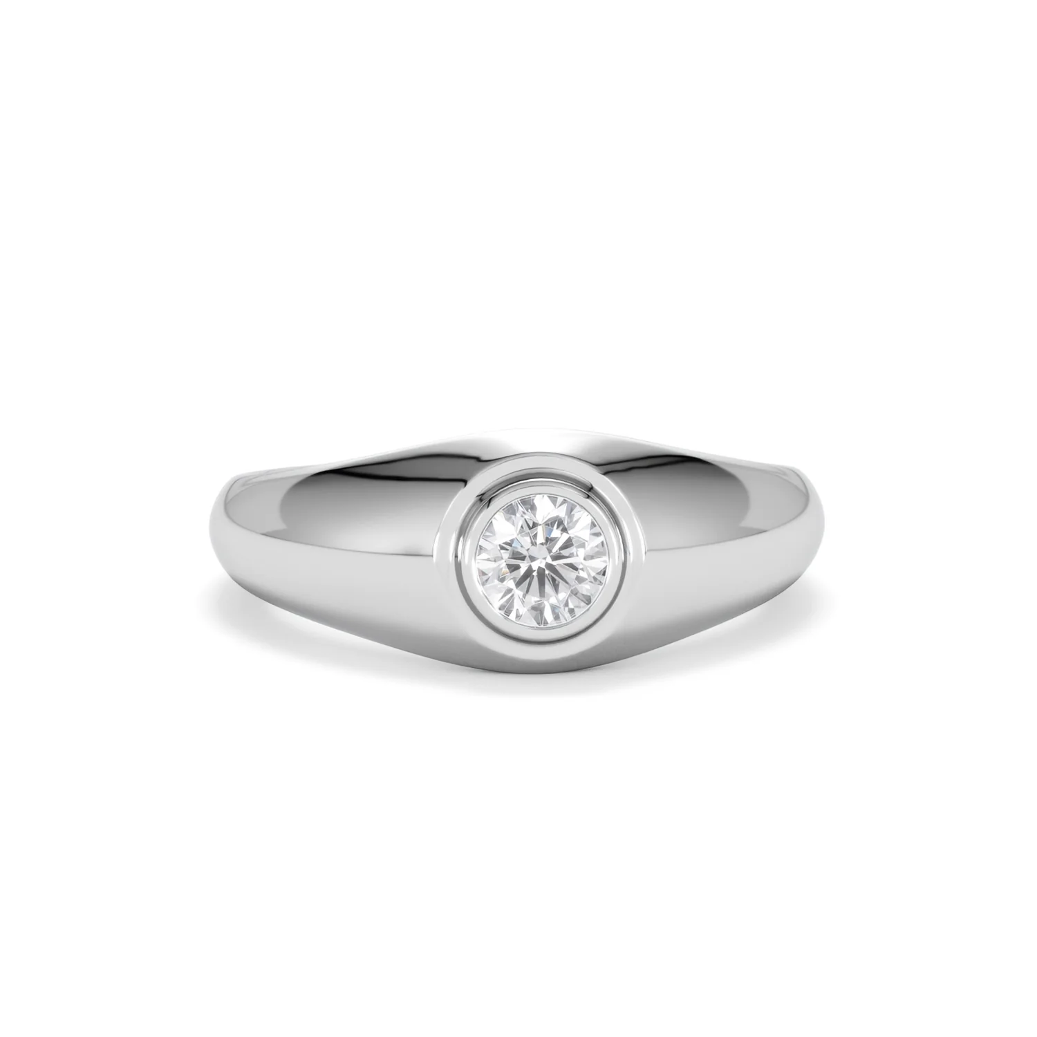 Axis Men's 0.50ct Round Cut Lab Diamond Signet Ring in Sterling Silver - Image 10