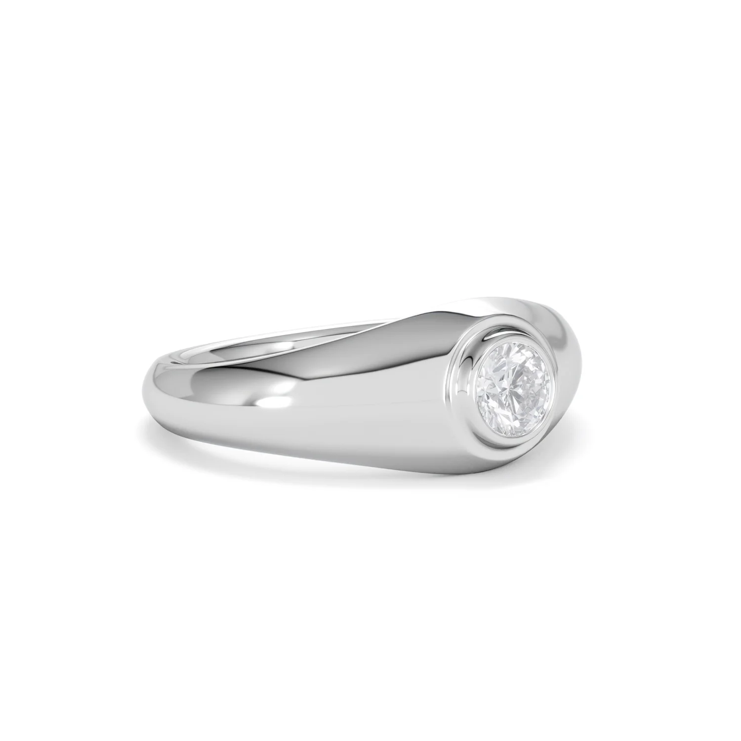 Axis Men's 0.50ct Round Cut Lab Diamond Signet Ring in Sterling Silver - Image 17