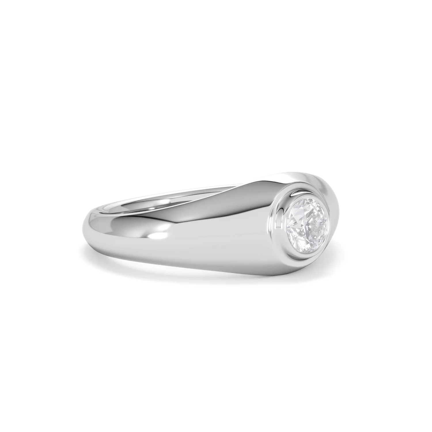 Axis Men's 0.50ct Round Cut Lab Diamond Signet Ring in Sterling Silver - Image 18