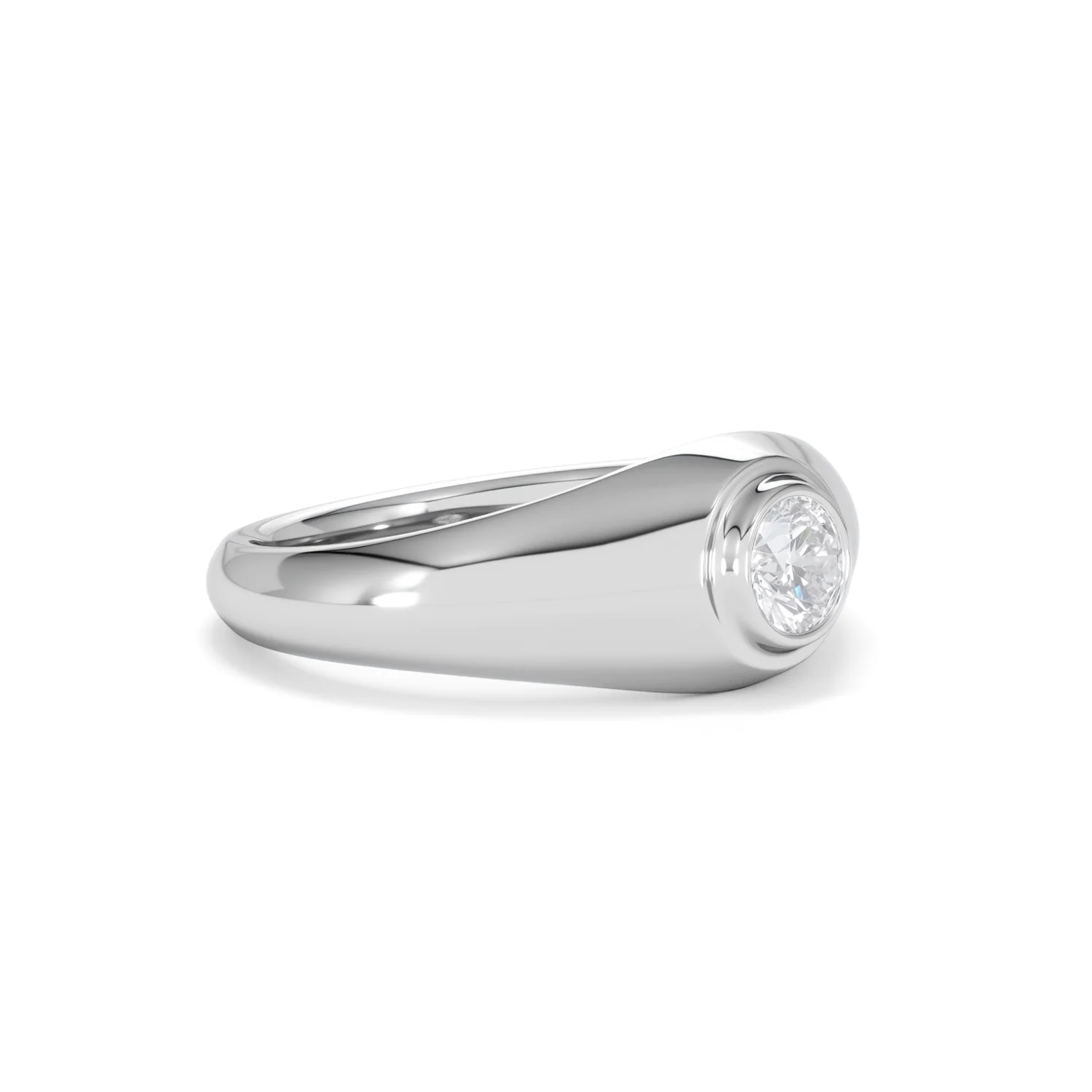 Axis Men's 0.50ct Round Cut Lab Diamond Signet Ring in Sterling Silver - Image 19