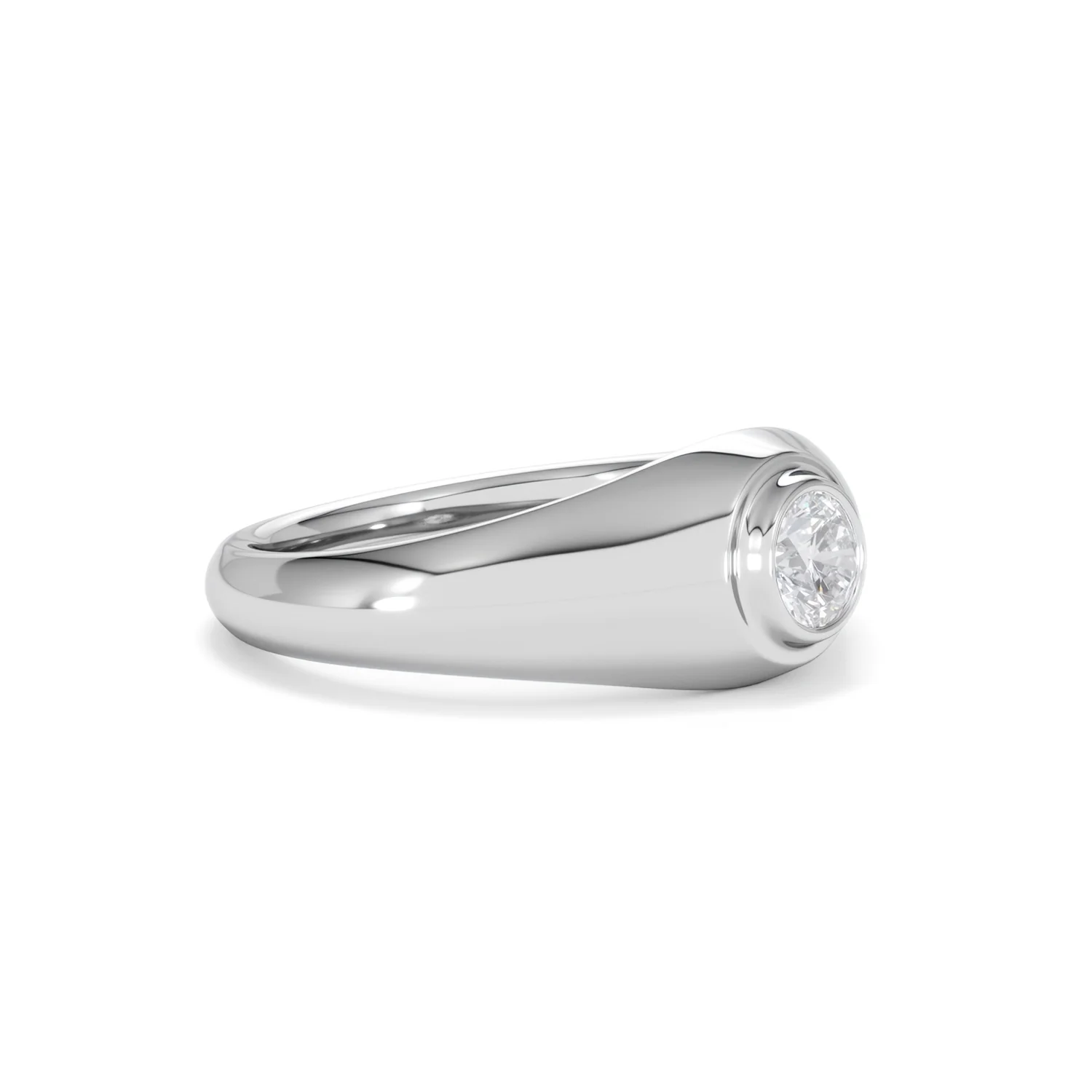 Axis Men's 0.50ct Round Cut Lab Diamond Signet Ring in Sterling Silver - Image 20