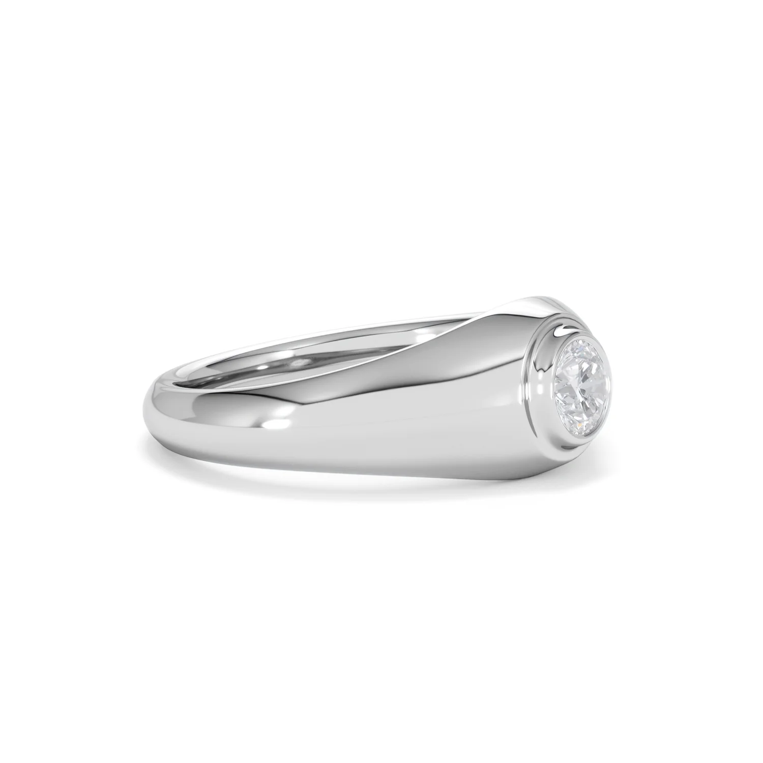 Axis Men's 0.50ct Round Cut Lab Diamond Signet Ring in Sterling Silver - Image 21