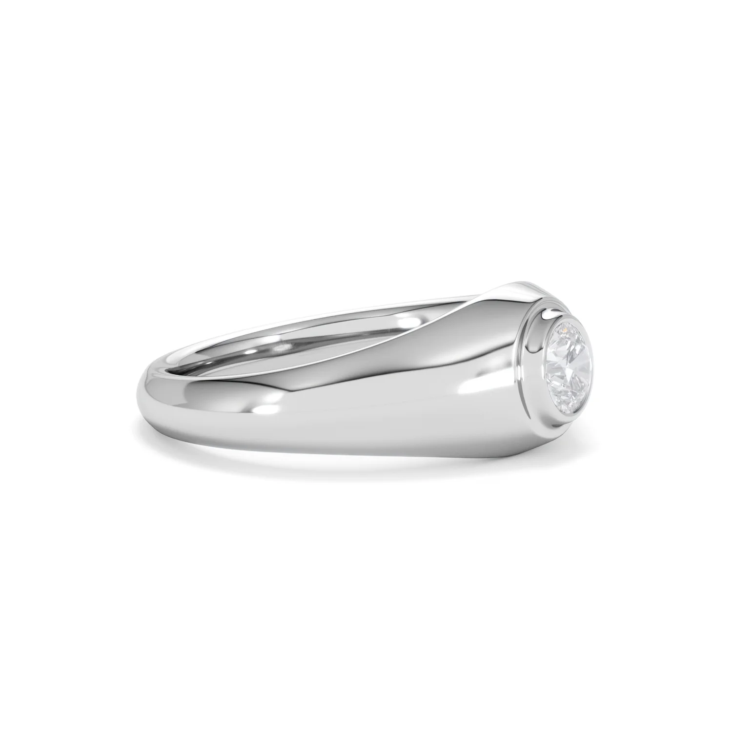 Axis Men's 0.50ct Round Cut Lab Diamond Signet Ring in Sterling Silver - Image 22