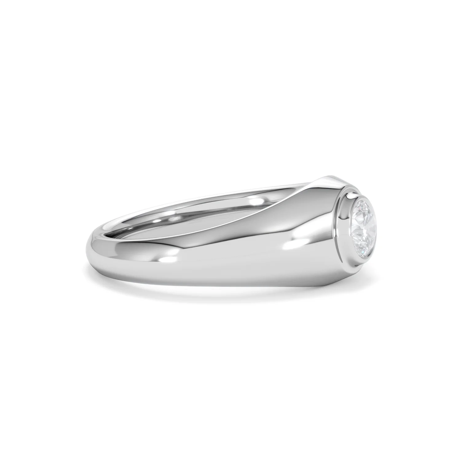 Axis Men's 0.50ct Round Cut Lab Diamond Signet Ring in Sterling Silver - Image 23