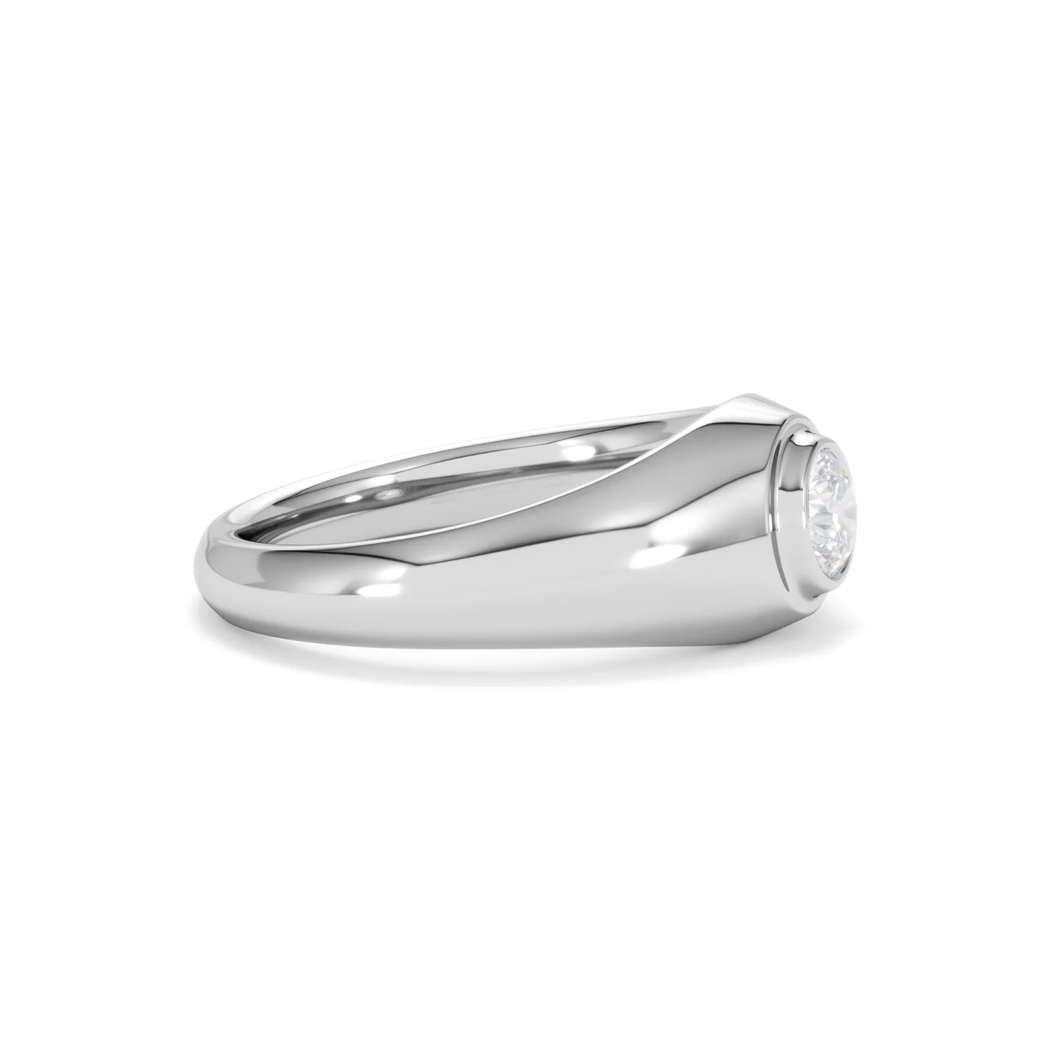 Axis Men's 0.50ct Round Cut Lab Diamond Signet Ring in Sterling Silver - Image 24