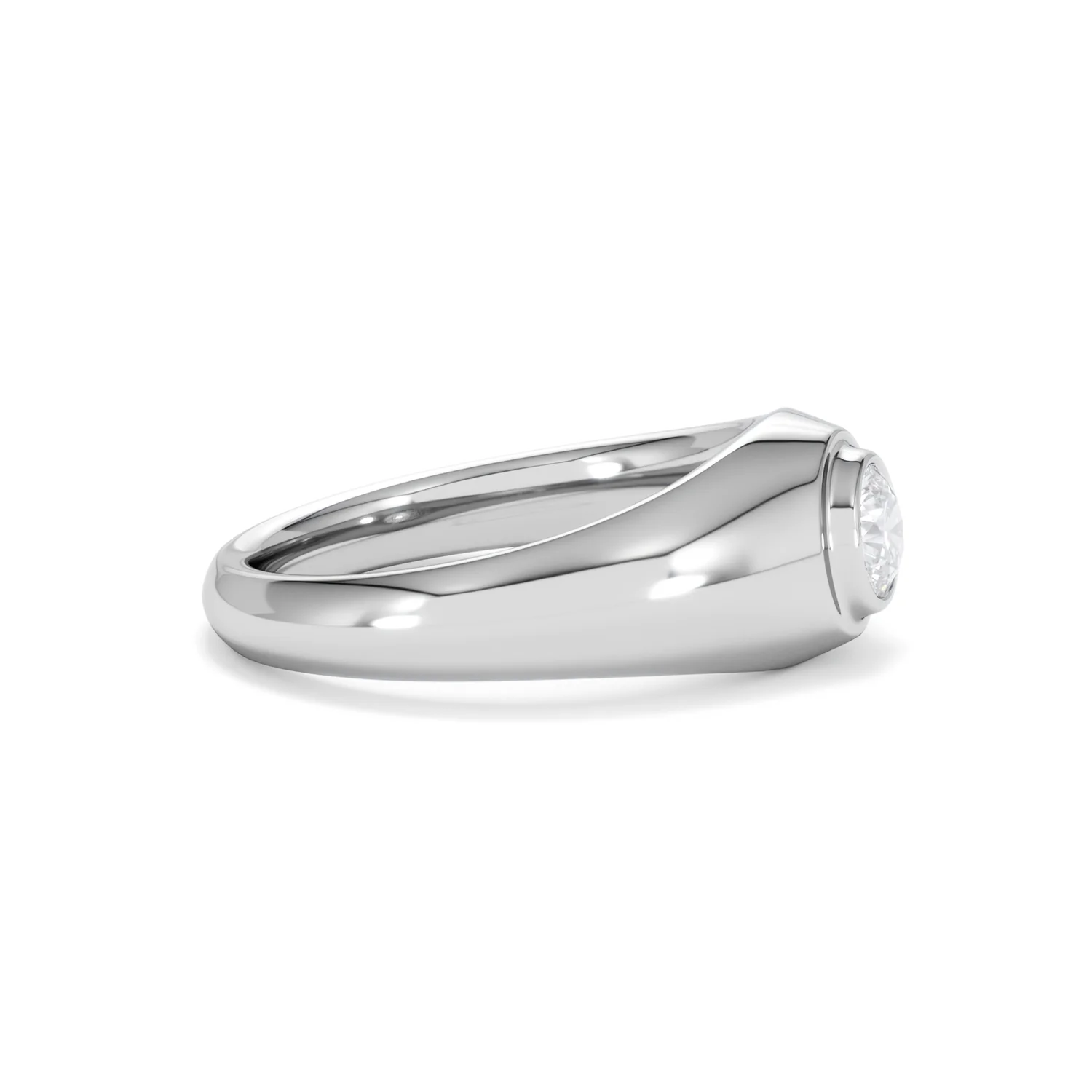 Axis Men's 0.50ct Round Cut Lab Diamond Signet Ring in Sterling Silver - Image 25