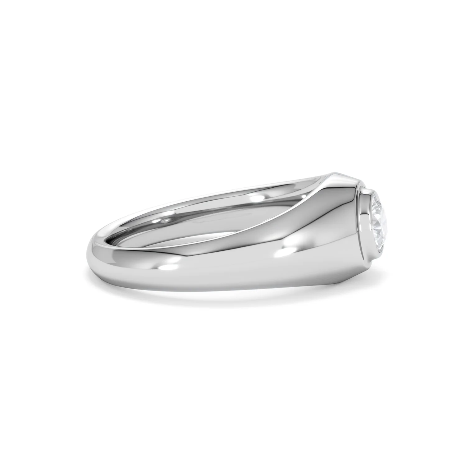 Axis Men's 0.50ct Round Cut Lab Diamond Signet Ring in Sterling Silver - Image 26