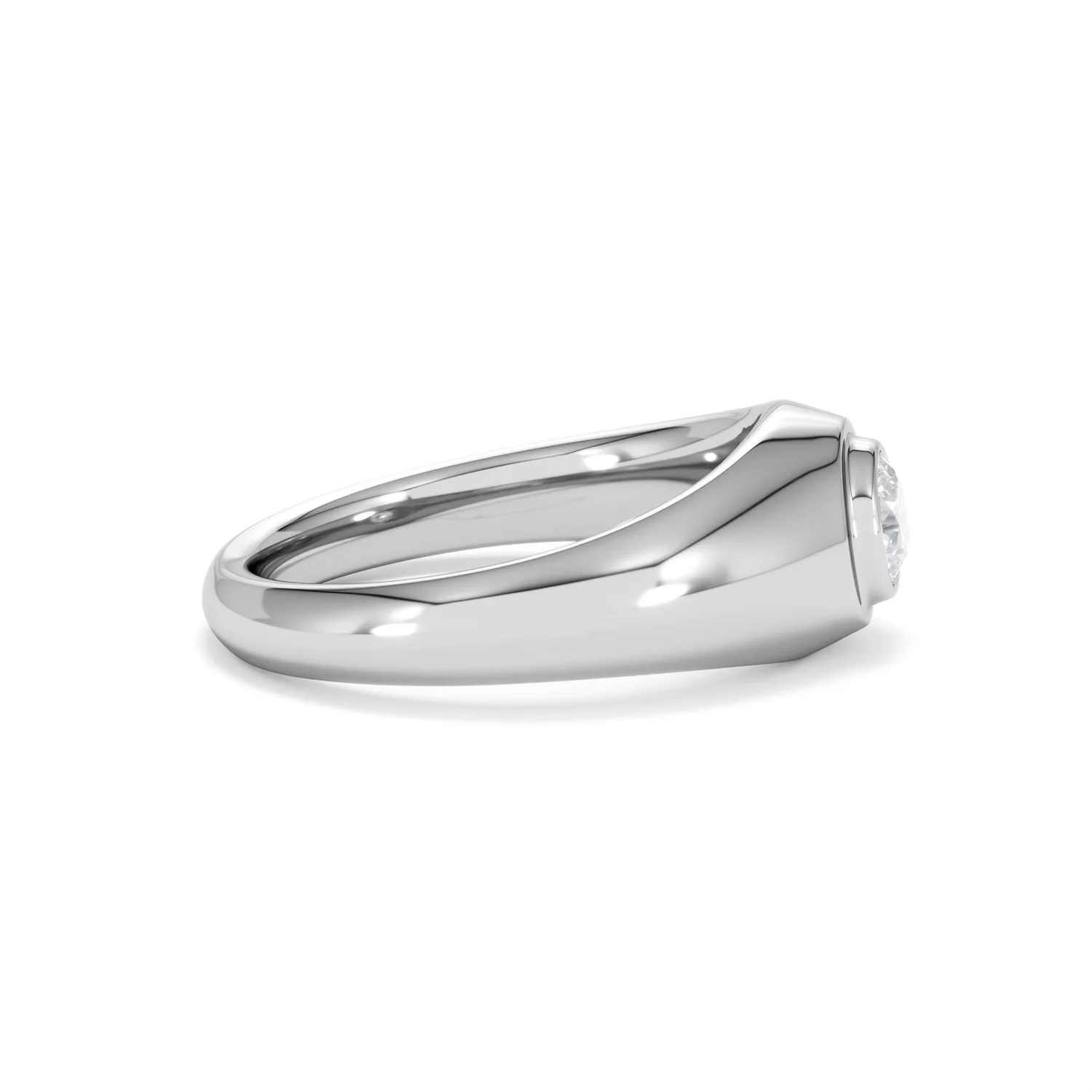 Axis Men's 0.50ct Round Cut Lab Diamond Signet Ring in Sterling Silver - Image 27