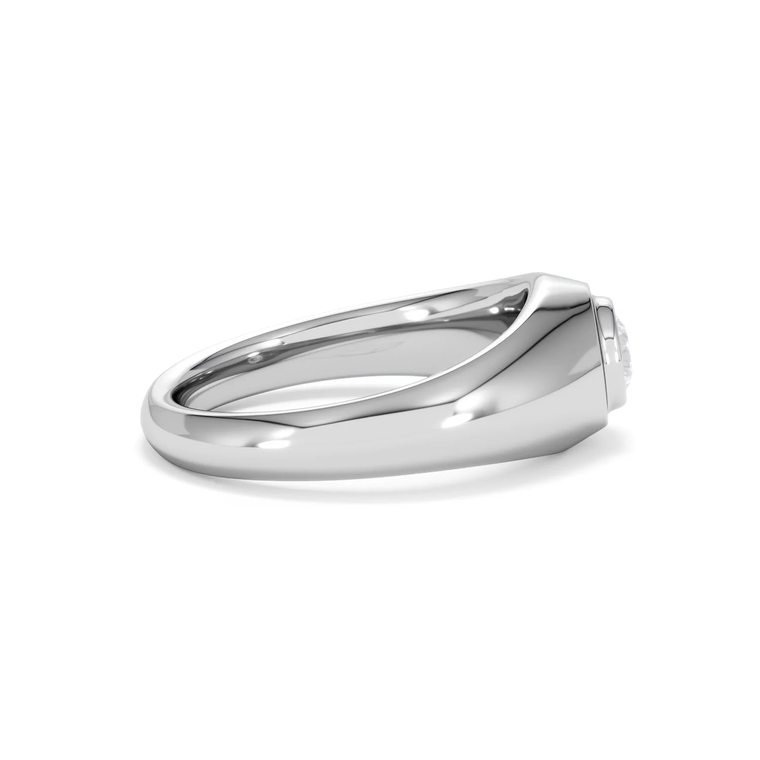 Axis Men's 0.50ct Round Cut Lab Diamond Signet Ring in Sterling Silver - Image 29