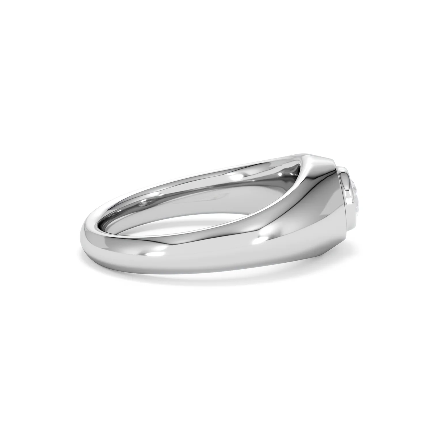 Axis Men's 0.50ct Round Cut Lab Diamond Signet Ring in Sterling Silver - Image 30
