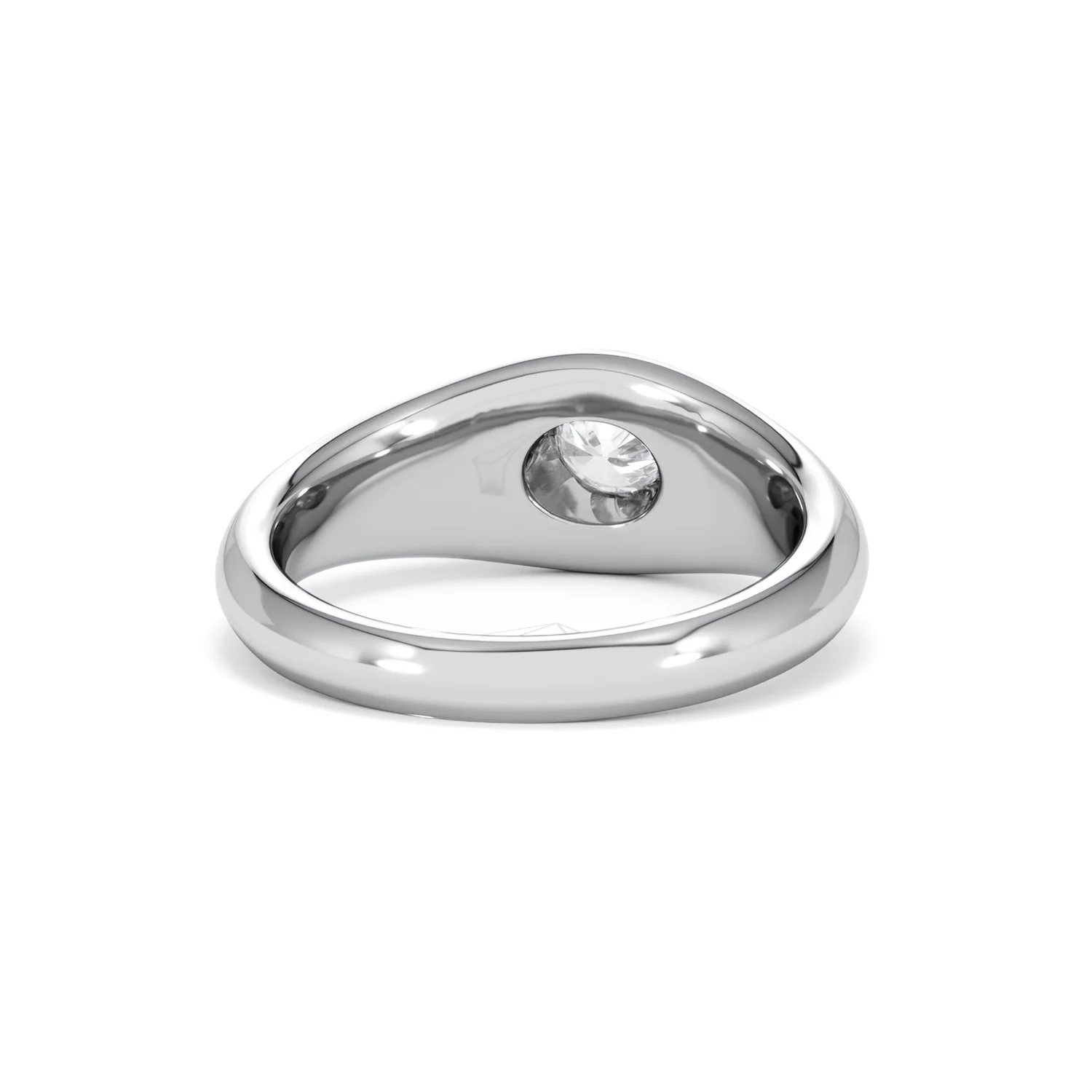 Axis Men's 0.50ct Round Cut Lab Diamond Signet Ring in Sterling Silver - Image 46