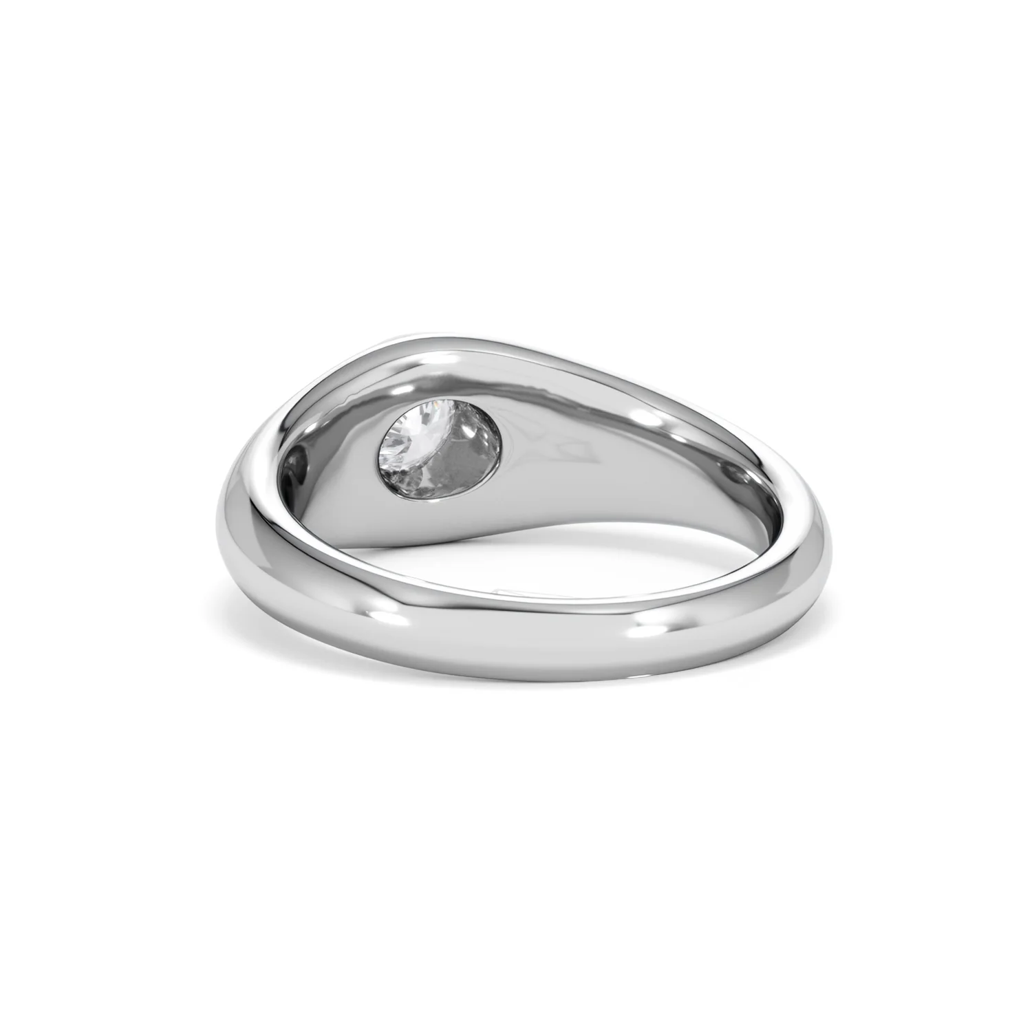 Axis Men's 0.50ct Round Cut Lab Diamond Signet Ring in Sterling Silver - Image 54