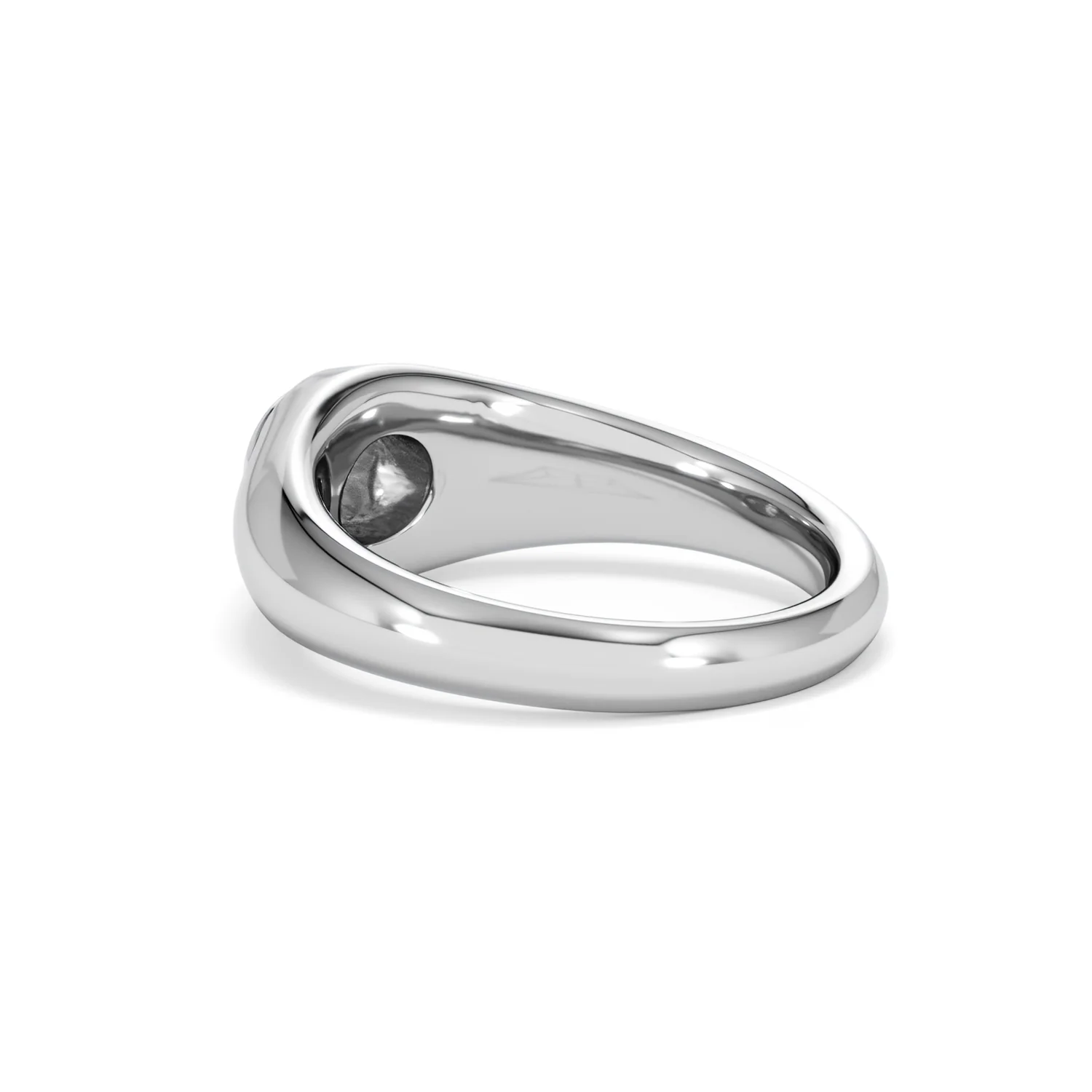 Axis Men's 0.50ct Round Cut Lab Diamond Signet Ring in Sterling Silver - Image 60
