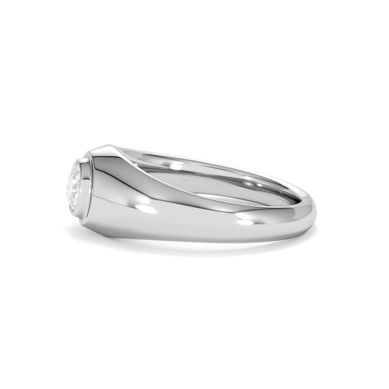 Axis Men's 0.50ct Round Cut Lab Diamond Signet Ring in Sterling Silver - Image 72