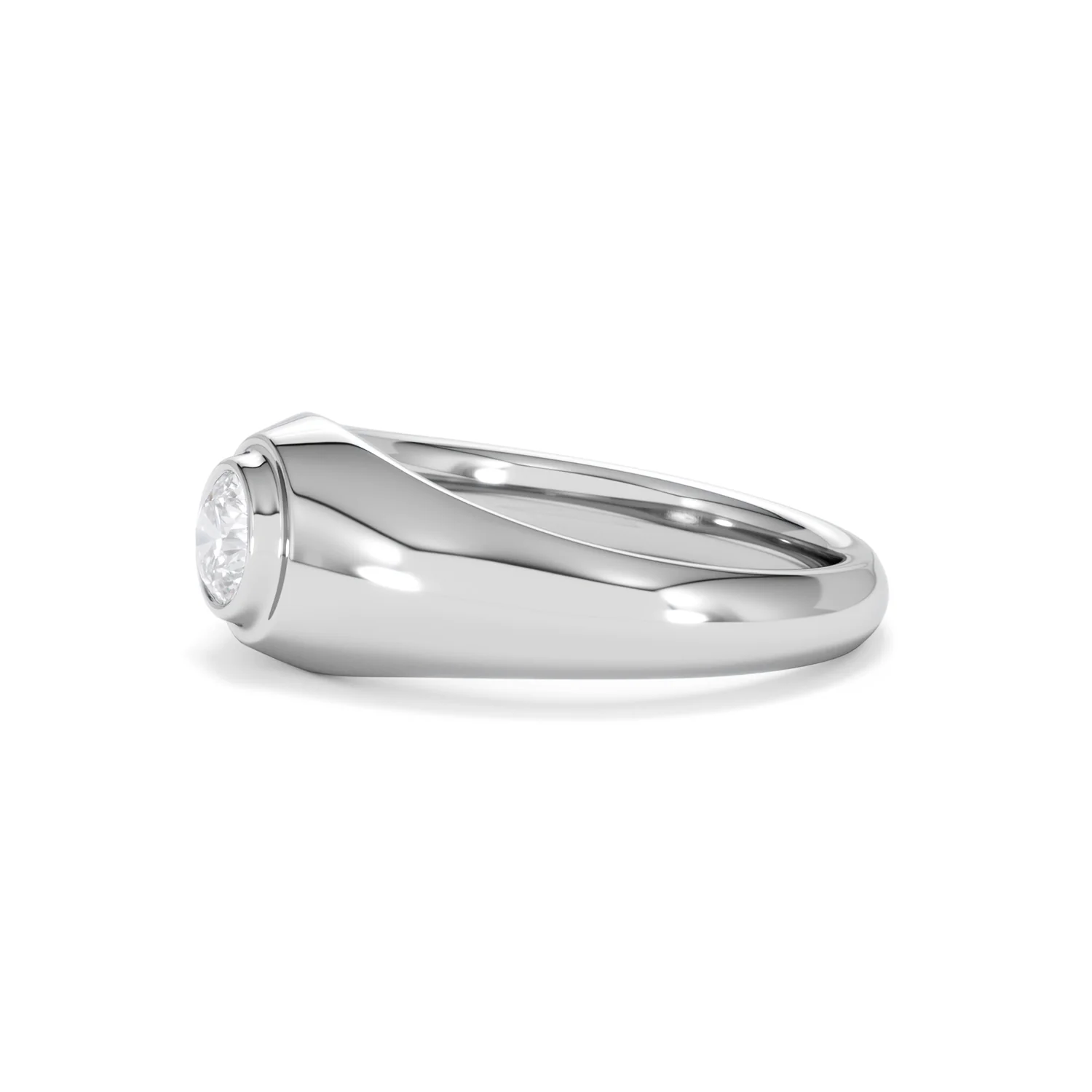 Axis Men's 0.50ct Round Cut Lab Diamond Signet Ring in Sterling Silver - Image 74