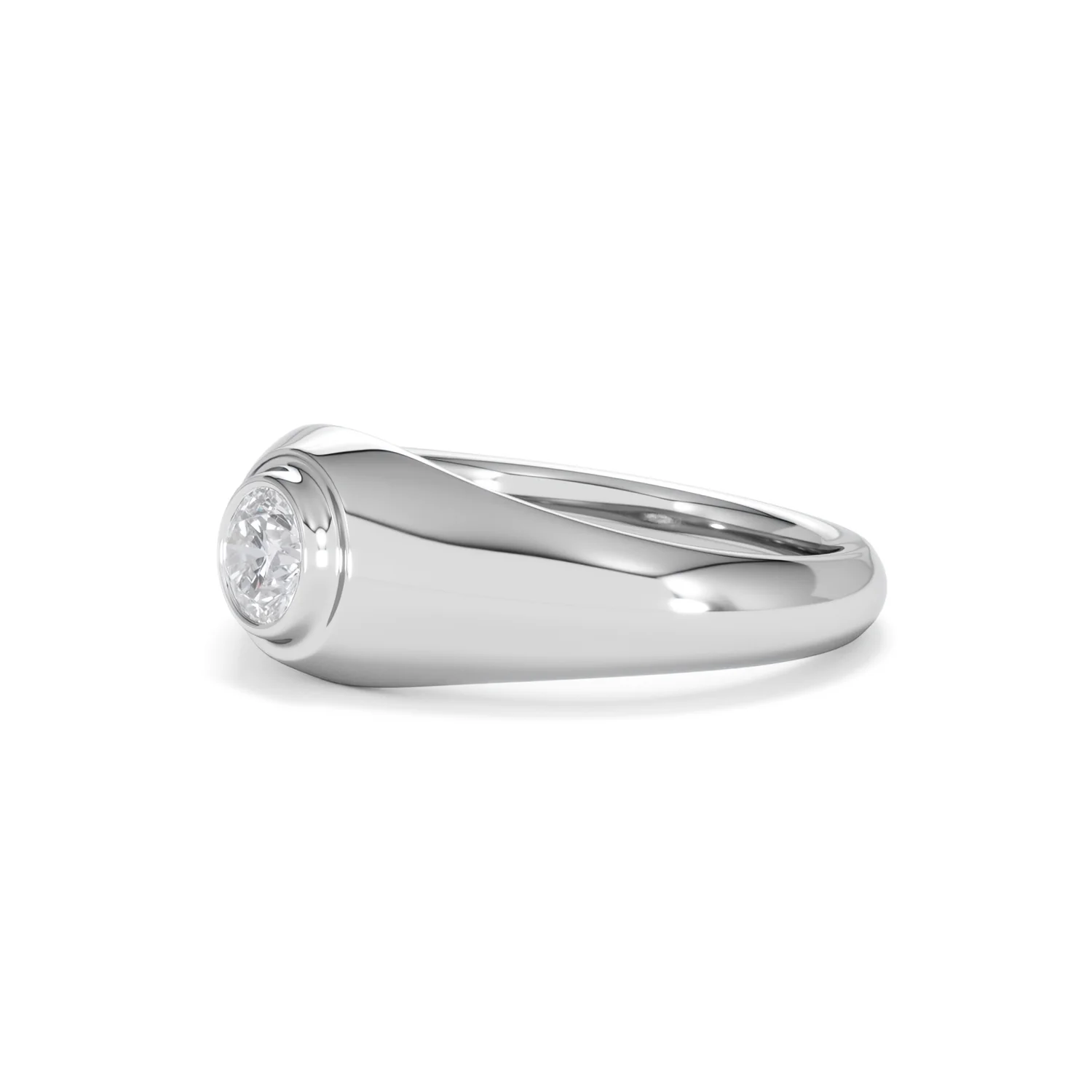 Axis Men's 0.50ct Round Cut Lab Diamond Signet Ring in Sterling Silver - Image 77