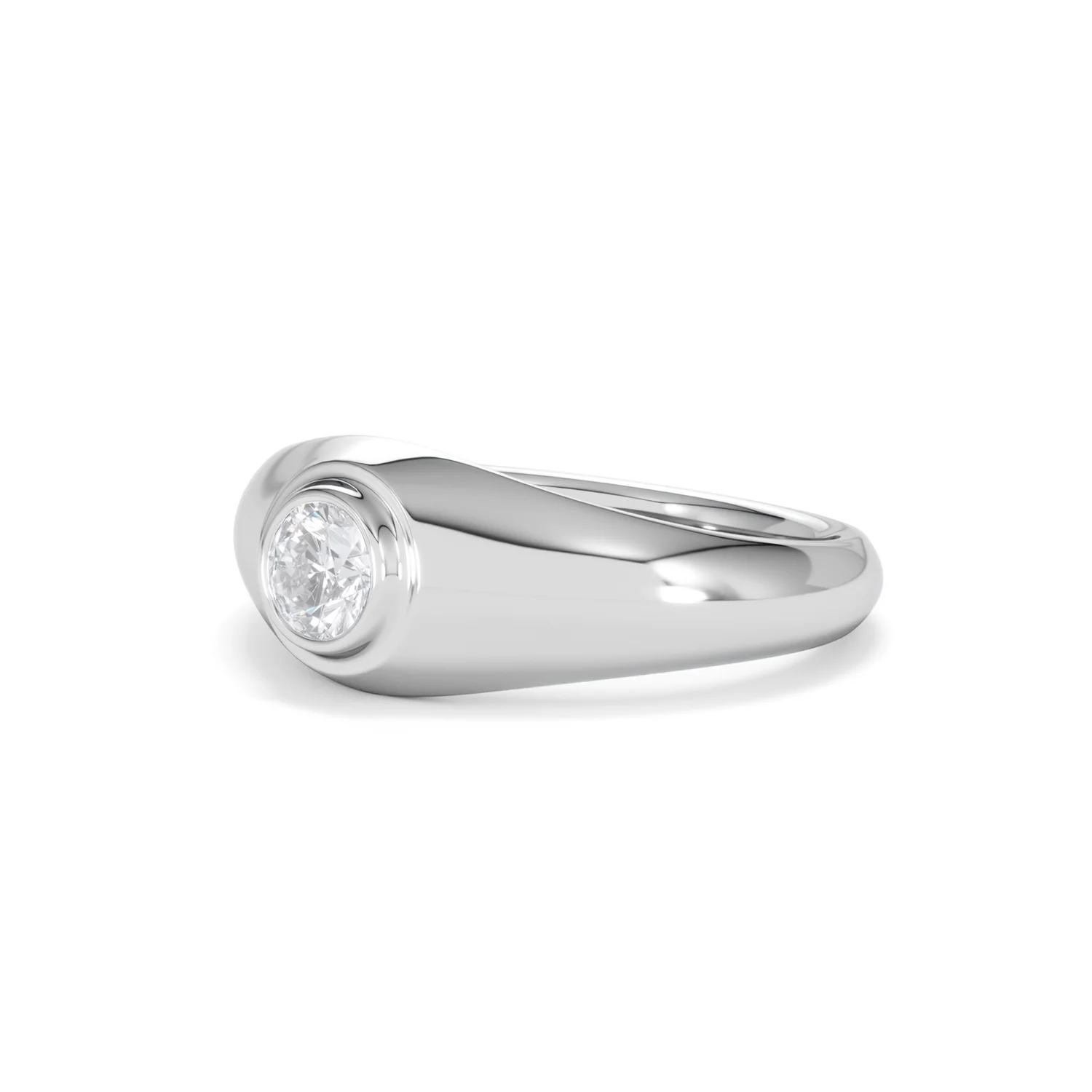 Axis Men's 0.50ct Round Cut Lab Diamond Signet Ring in Sterling Silver - Image 80