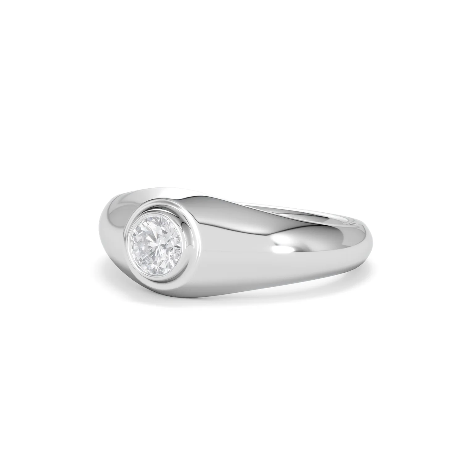 Axis Men's 0.50ct Round Cut Lab Diamond Signet Ring in Sterling Silver - Image 82