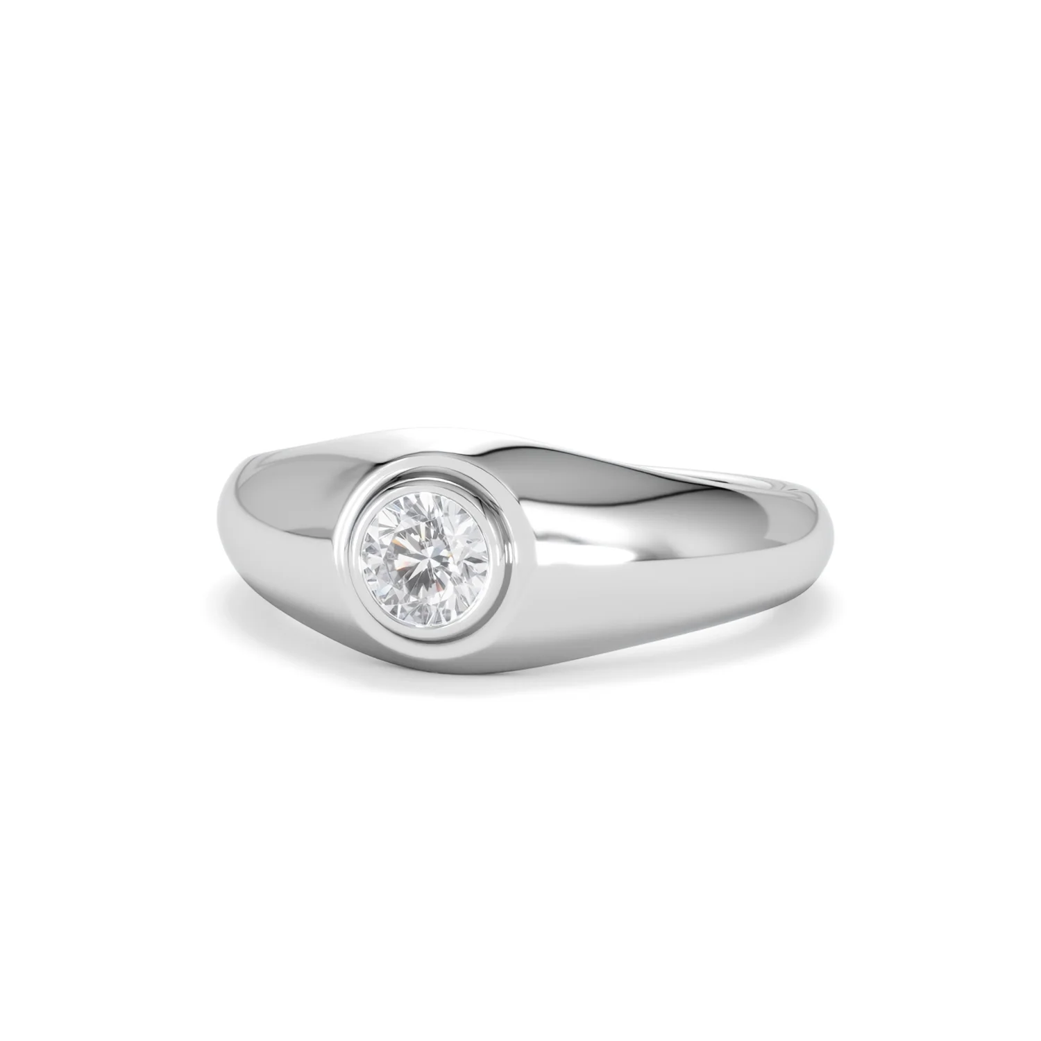 Axis Men's 0.50ct Round Cut Lab Diamond Signet Ring in Sterling Silver - Image 85