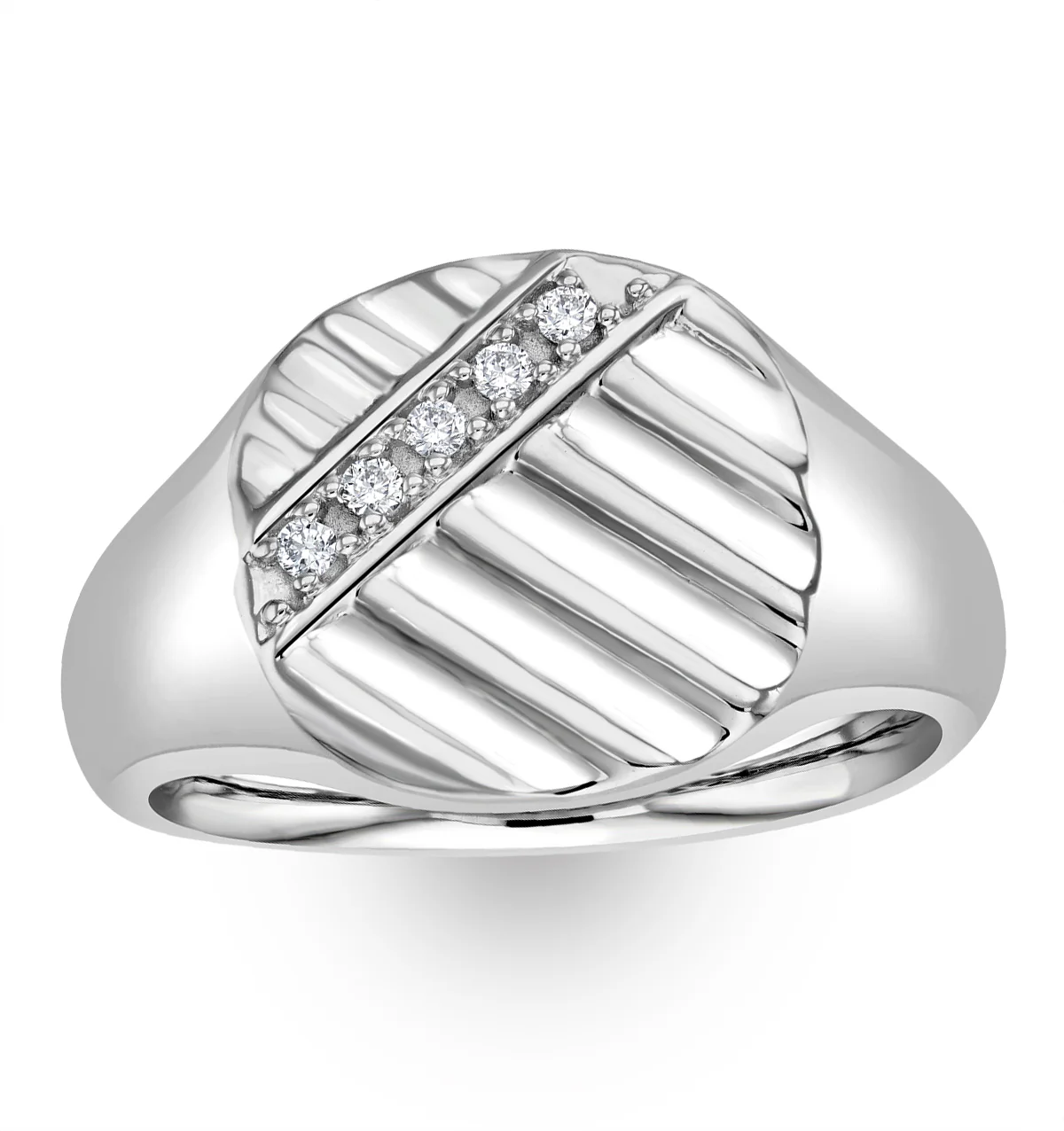 Mens Lab Diamond Signet Ring 0.07ct H/Si in 925 Silver - Image 5