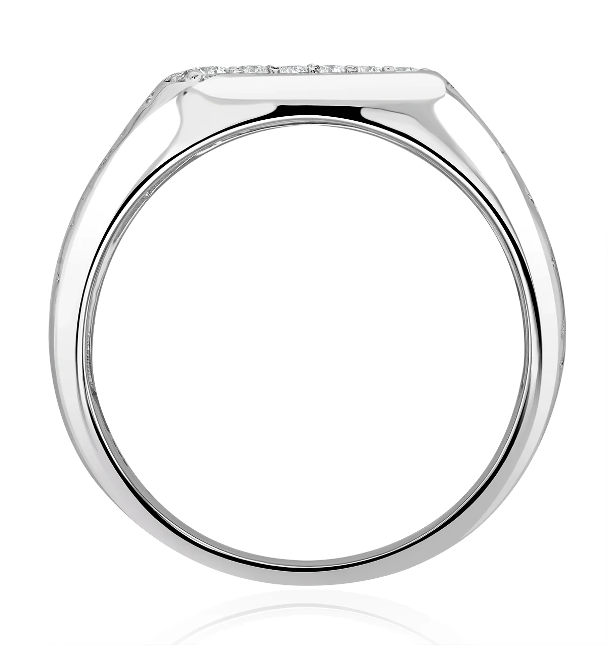 Mens Lab Diamond Signet Ring 0.25ct H/Si in Sterling Silver - Image 5