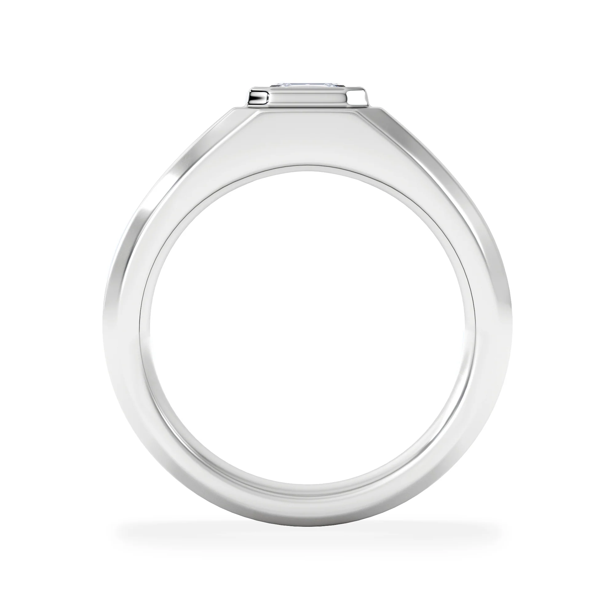 Axis Men's Lab Diamond Signet Ring 1.00ct Asscher Cut Set in 9k White Gold - Image 3