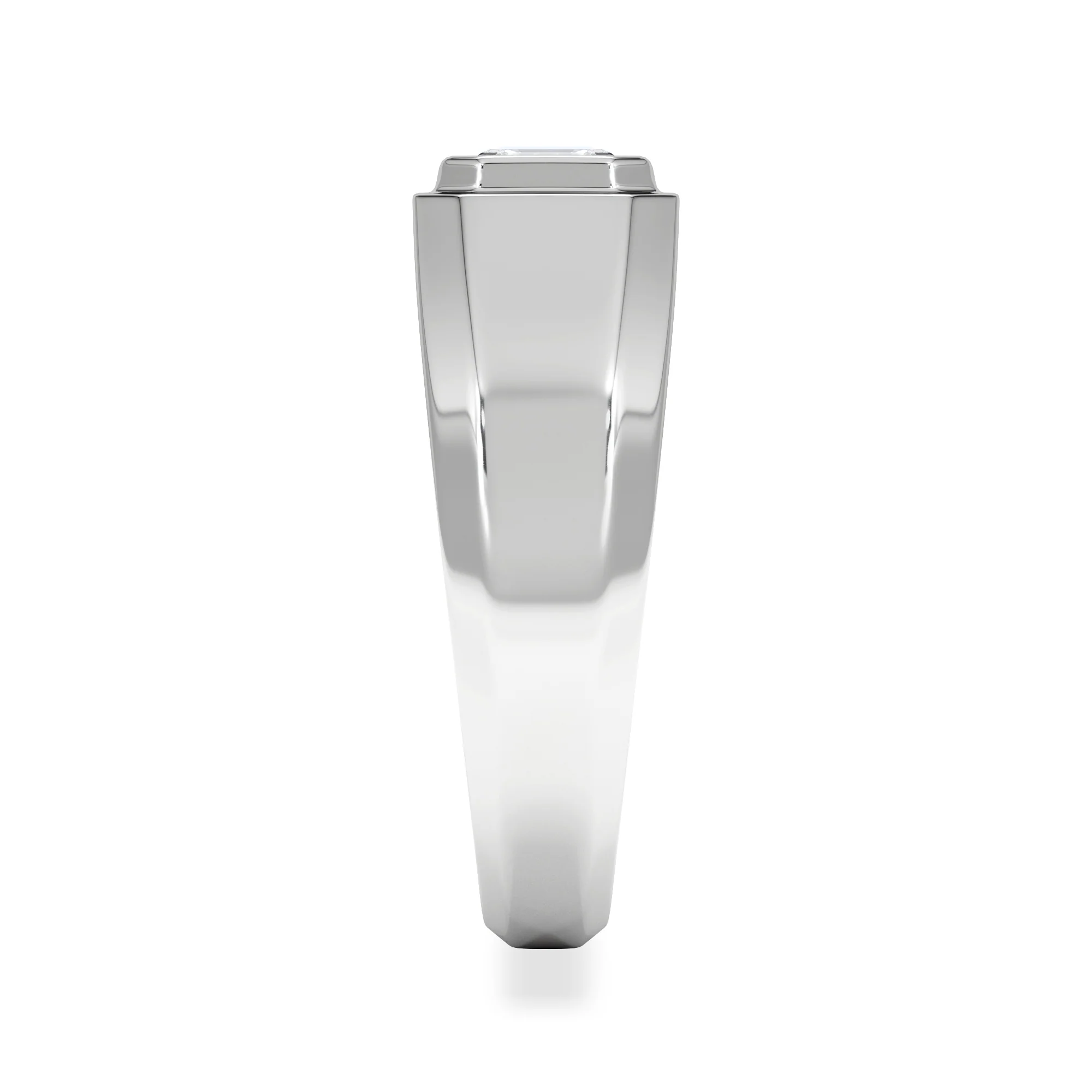 Axis Men's Lab Diamond Signet Ring 1.00ct Asscher Cut Set in 9k White Gold - Image 5
