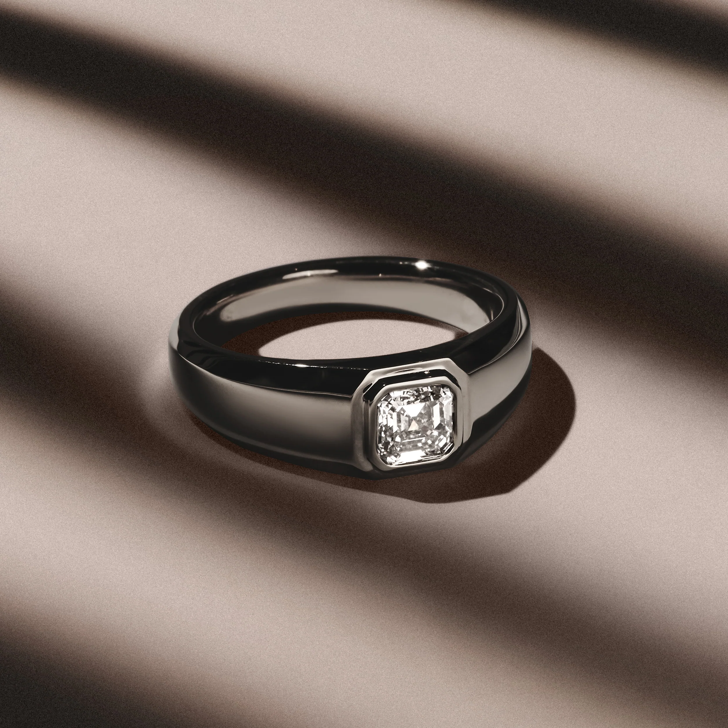 Axis Men's Lab Diamond Signet Ring 1.00ct Asscher Cut Set in 9k White Gold - Image 7
