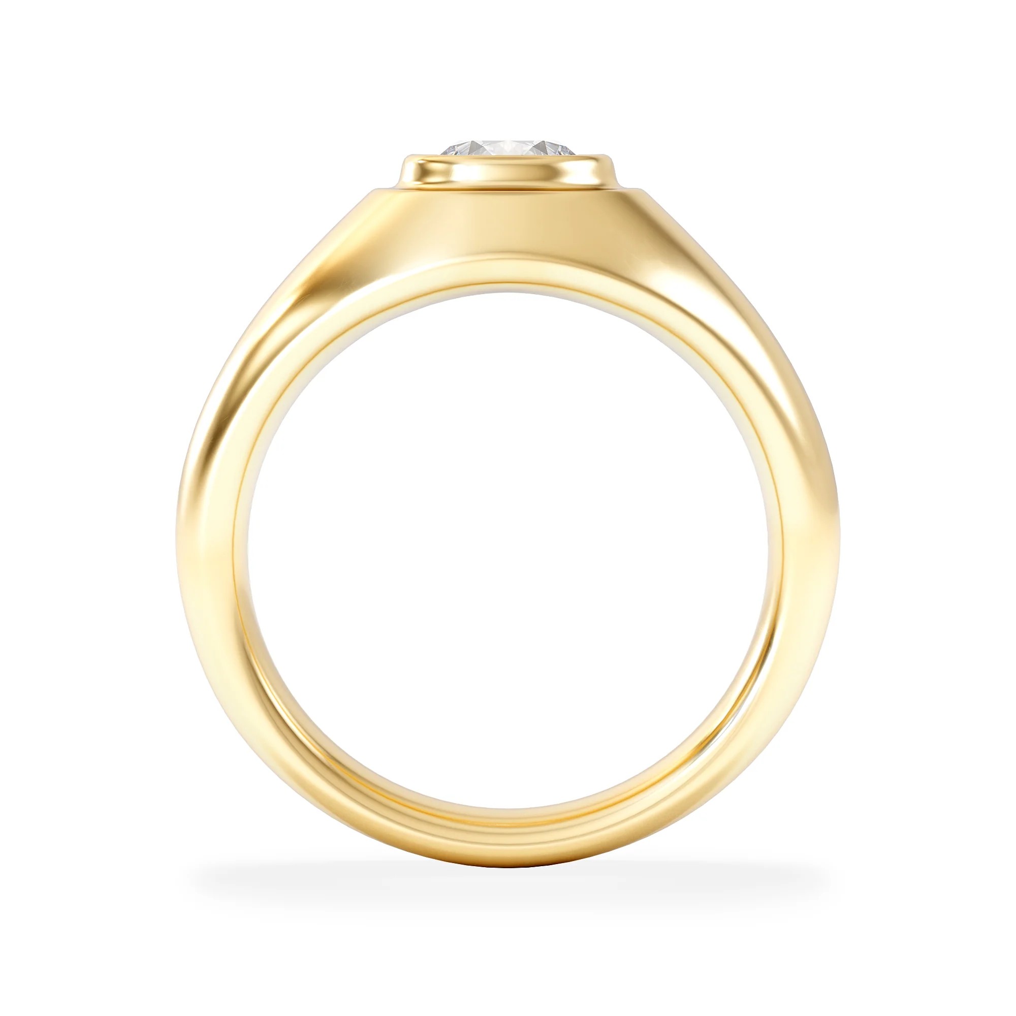 Axis Men's Lab Diamond Signet Ring 1.00ct Round Cut Set in 9k Gold - Image 3