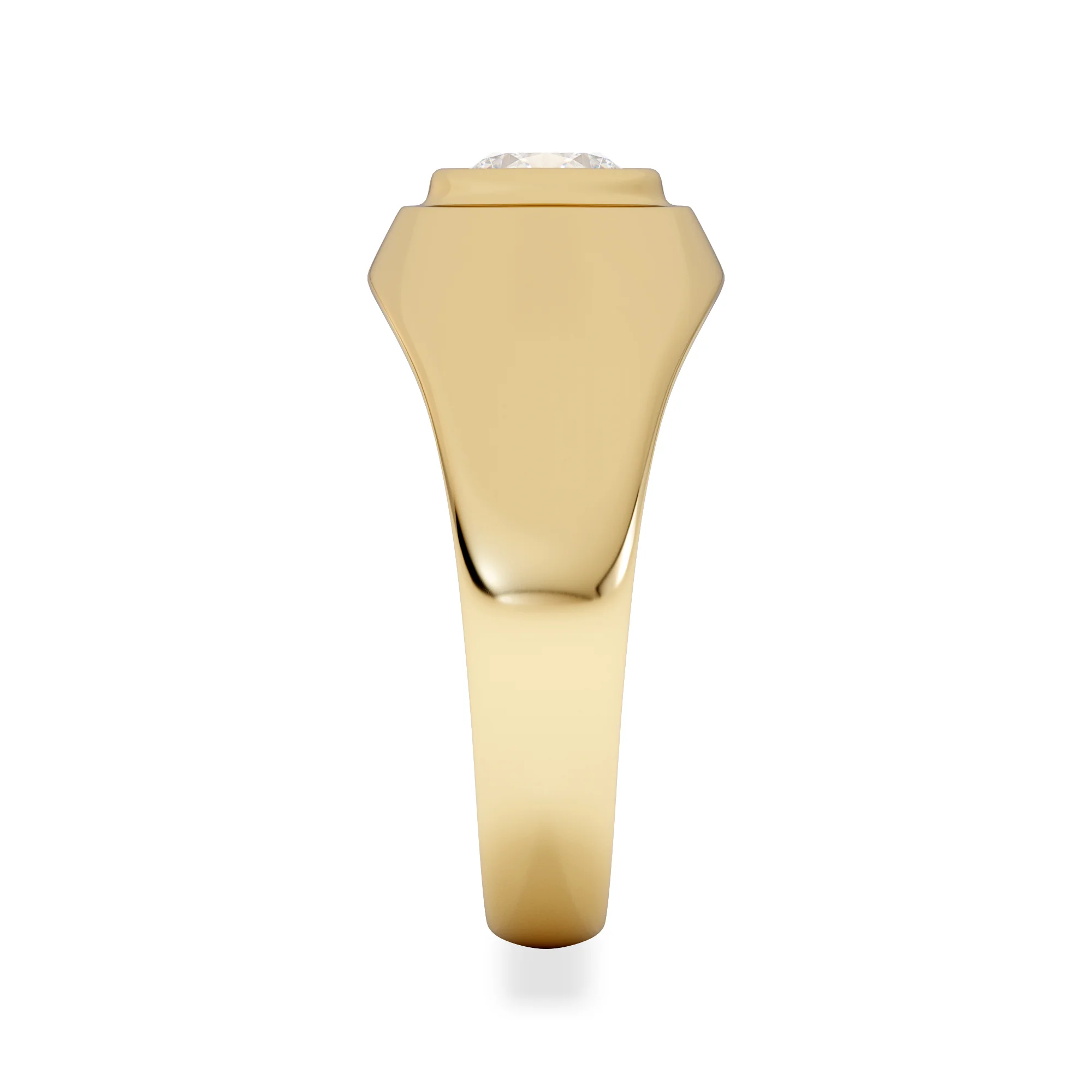 Axis Men's Lab Diamond Signet Ring 1.00ct Round Cut Set in 9k Gold - Image 5