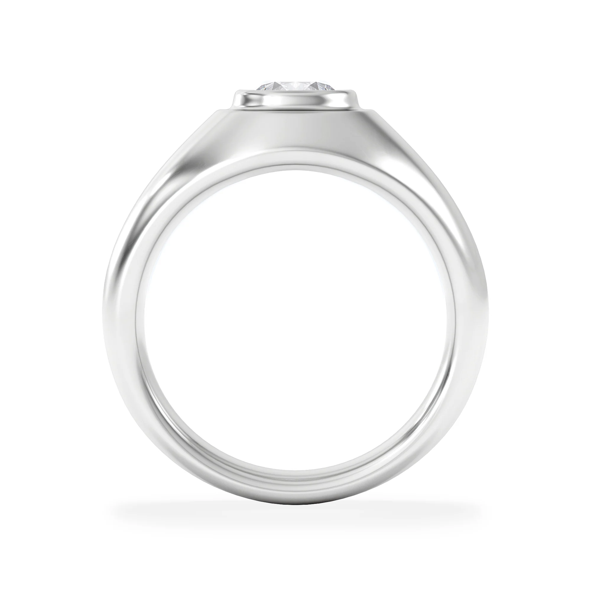 Axis Men's Lab Diamond Signet Ring 1.00ct Round Cut Set in 9k White Gold - Image 3