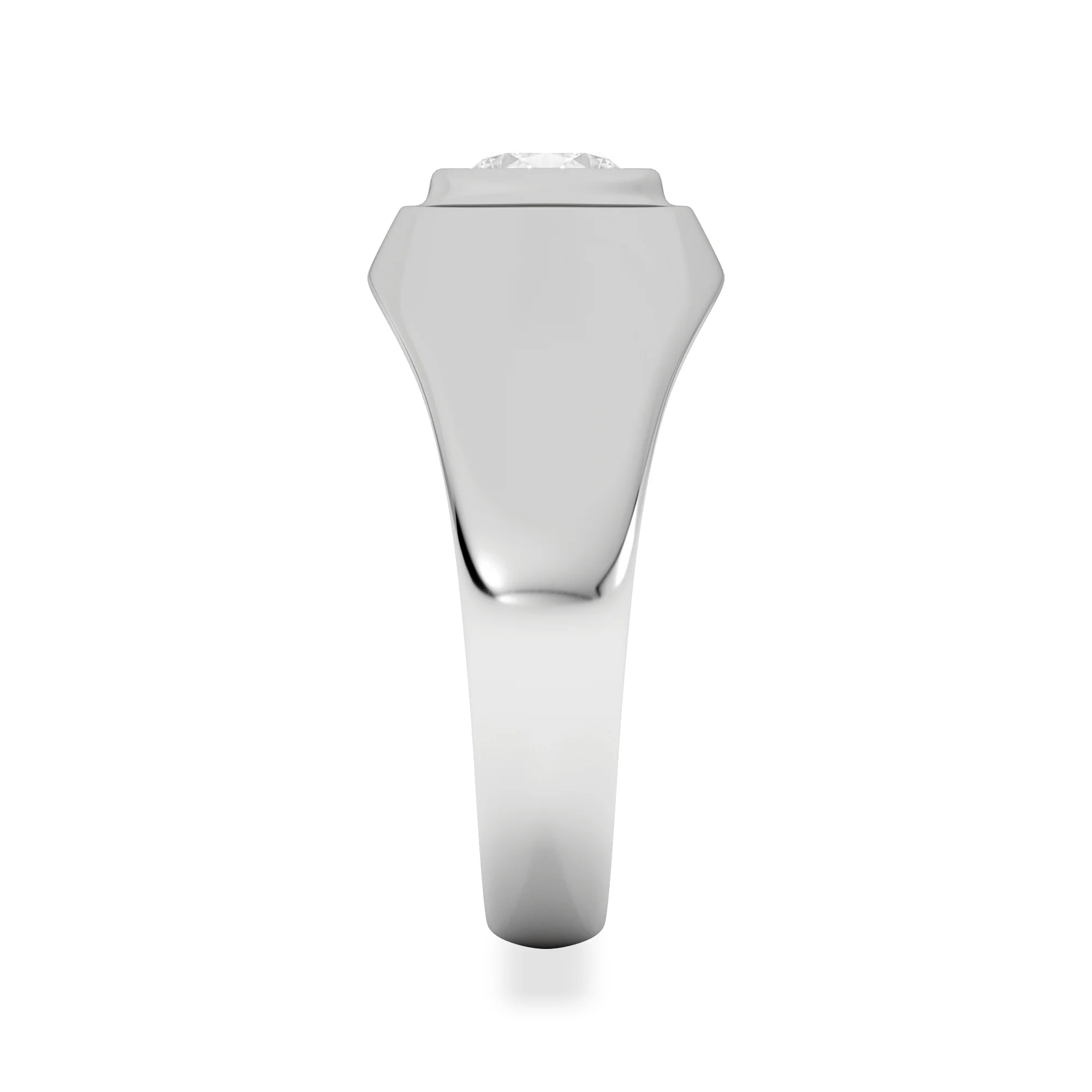 Axis Men's Lab Diamond Signet Ring 1.00ct Round Cut Set in 9k White Gold - Image 5