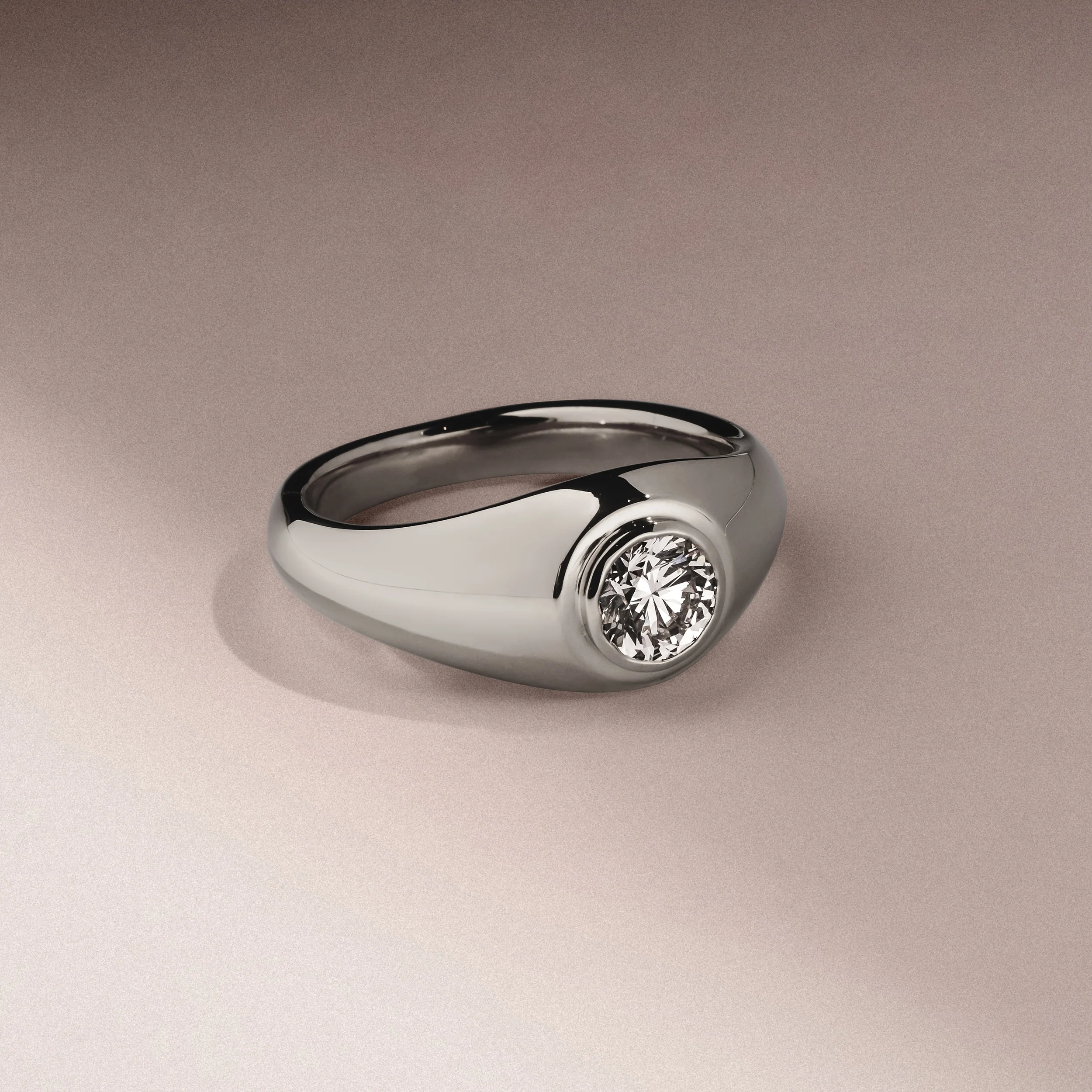 Axis Men's Lab Diamond Signet Ring 1.00ct Round Cut Set in 9k White Gold - Image 6