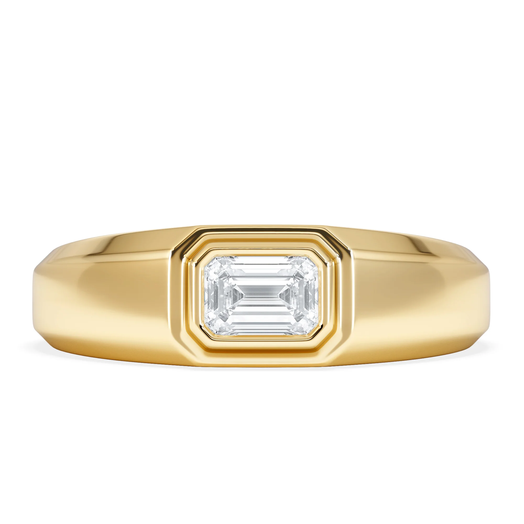 Axis Men's Lab Diamond Signet Ring 0.50ct Emerald Cut Set in 9k Gold - Image 7