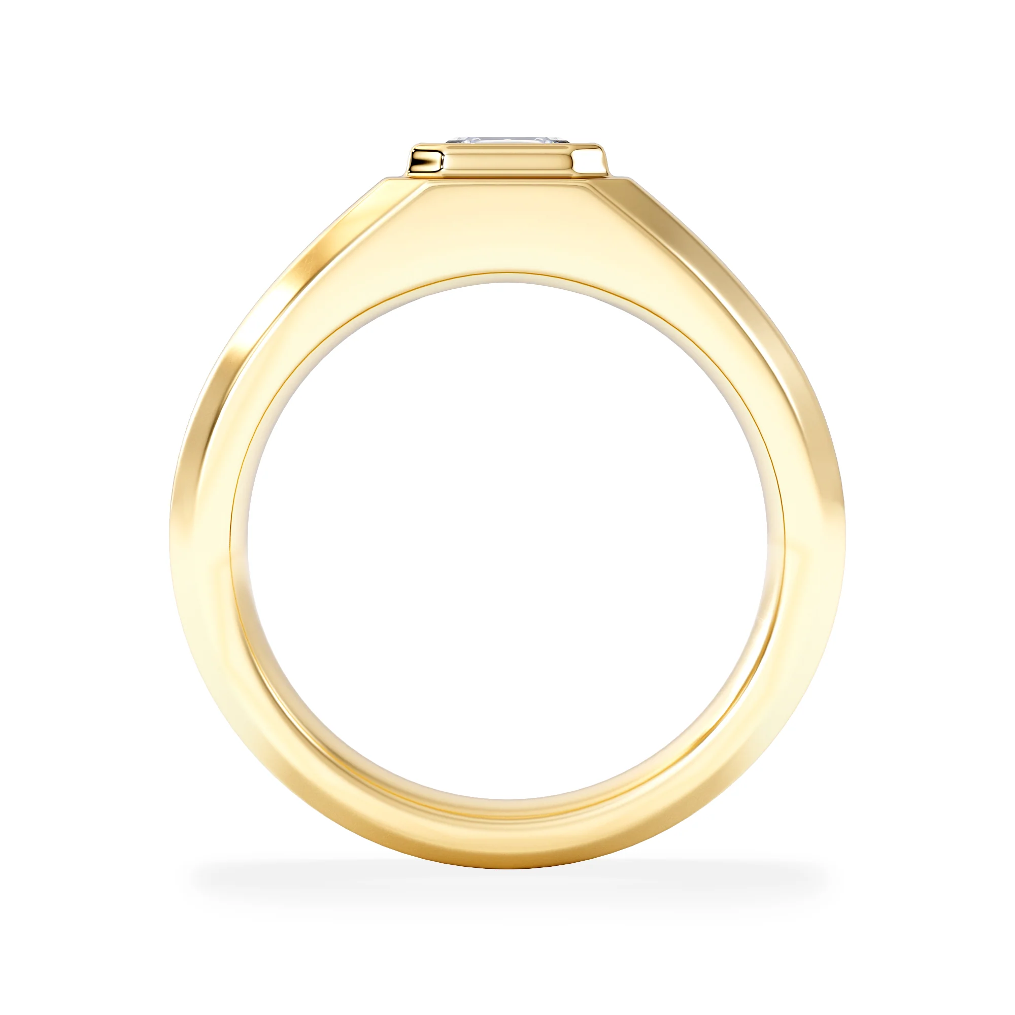 Axis Men'st Lab Diamond Signet Ring 1.00c Asscher Cut Set in 9k Gold - Image 3