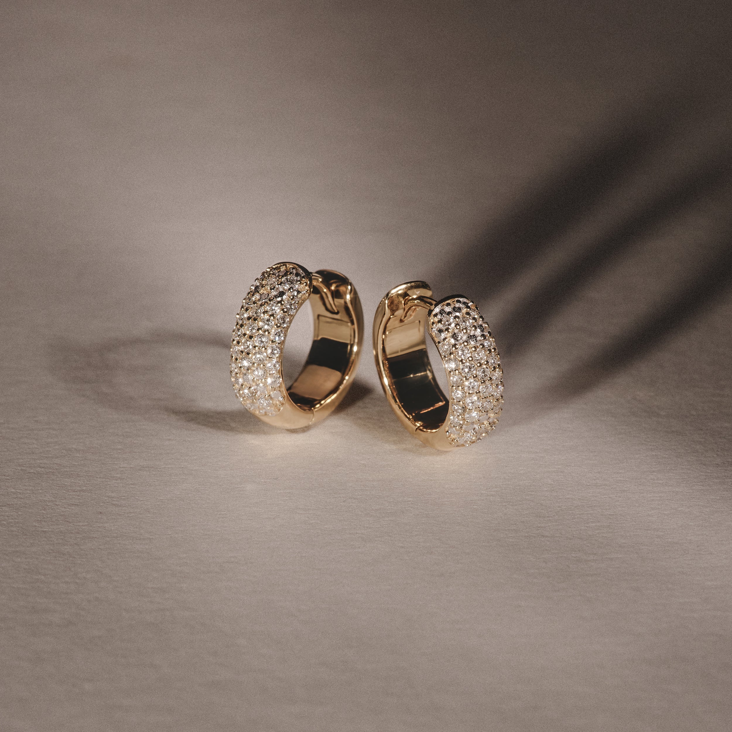 Micro Pave Huggies Lab Diamond Earrings 0.55ct in 18k Gold Vermeil - Image 4