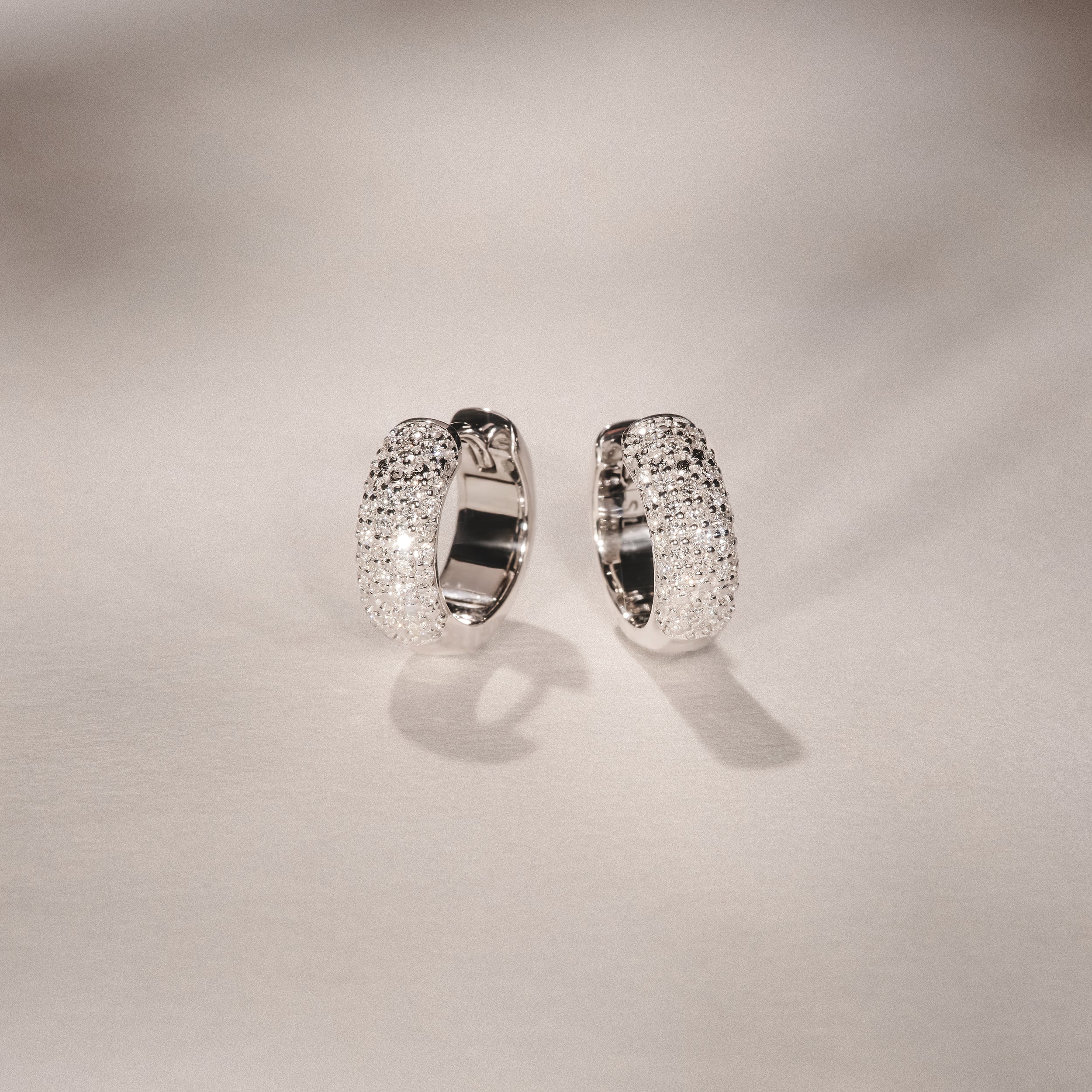 Micro Pave Huggies Lab Diamond Earrings 0.55ct in 925 Silver - Image 4