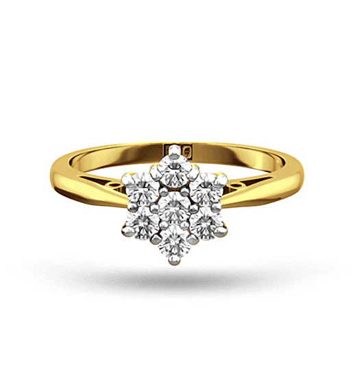 Millie 18K Gold Diamond Cluster Ring 0.50CT H/SI - FT20-72JUA - Image 2