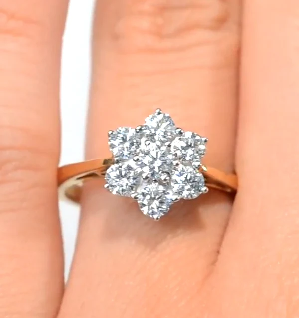 Millie 18K Gold Diamond Cluster Ring 0.50CT H/SI - FT20-72JUA - Image 4