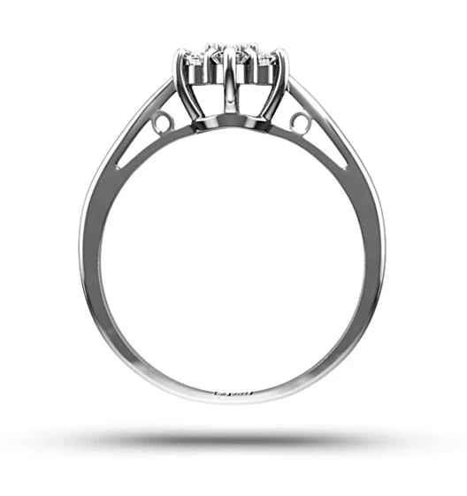 Millie 18K White Gold Diamond Cluster Ring 0.50CT H/SI - FT20-72JUY - Image 3