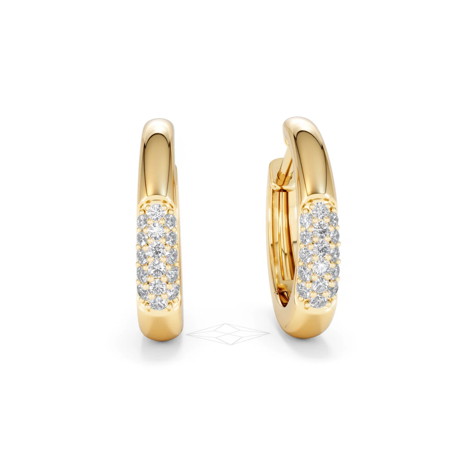 Short Micro Pavé Huggies Lab Diamond Earrings 0.25ct in 18K Gold Vermeil - Image 11