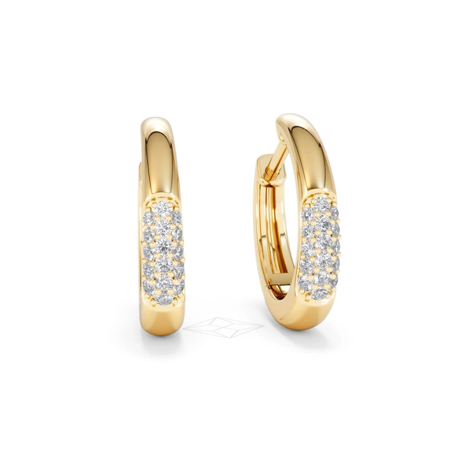 Short Micro Pavé Huggies Lab Diamond Earrings 0.25ct in 18K Gold Vermeil - Image 12