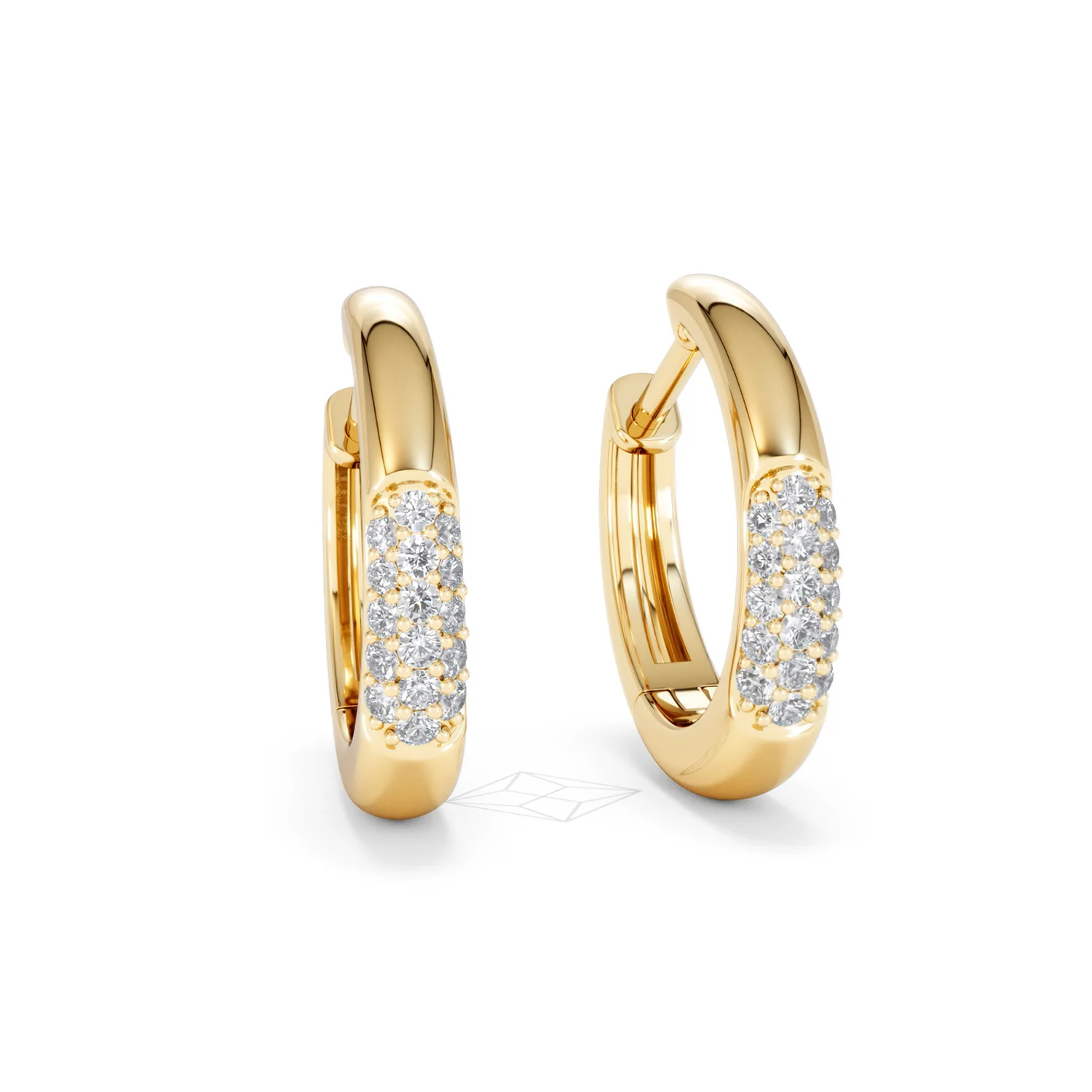 Short Micro Pavé Huggies Lab Diamond Earrings 0.25ct in 18K Gold Vermeil - Image 13